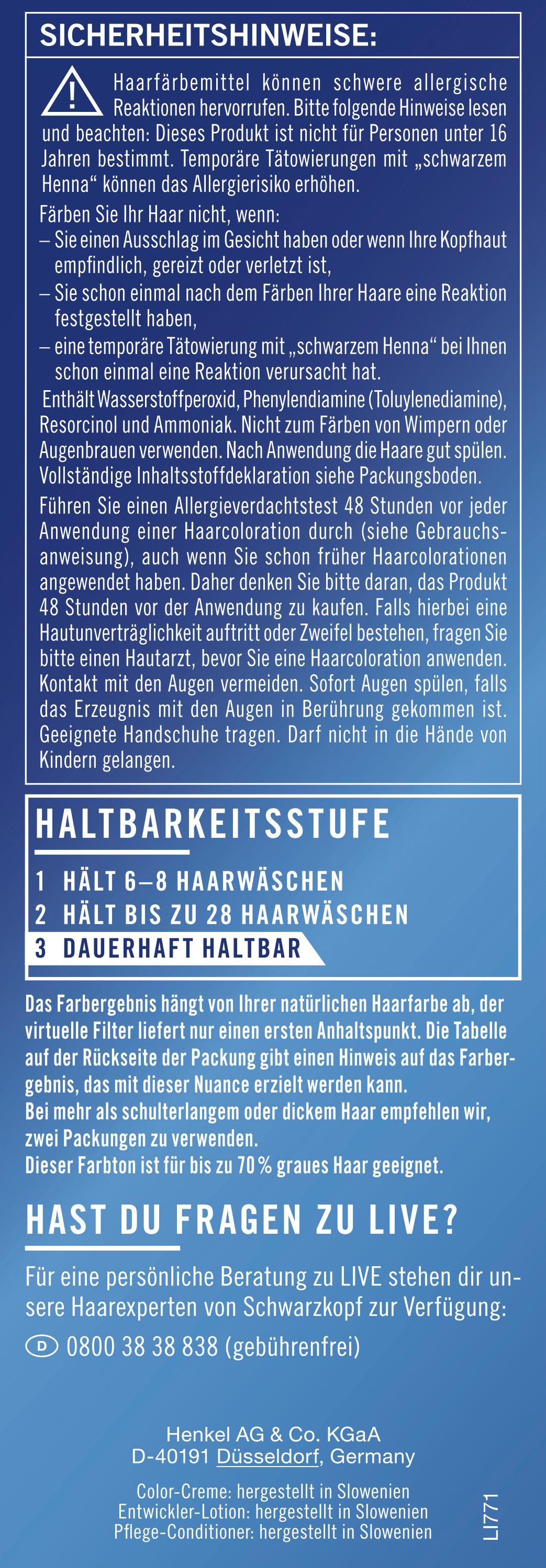 Produktbild Schwarzkopf LIVE Haarfarbe Intens Colour 090 Cosmic Blue 6 von 8