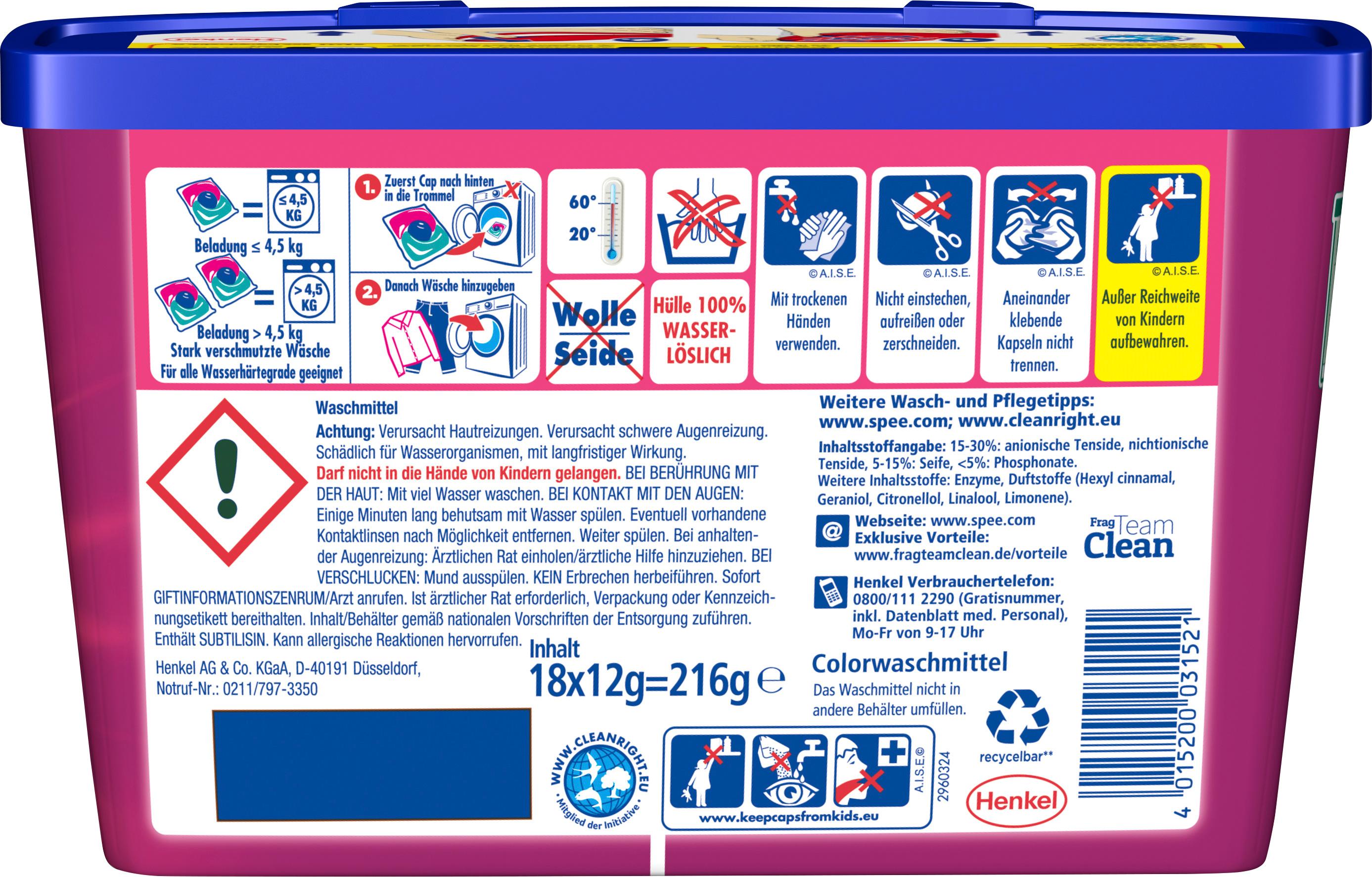 Produktbild Spee Color Power Caps Colorwaschmittel 2 von 8