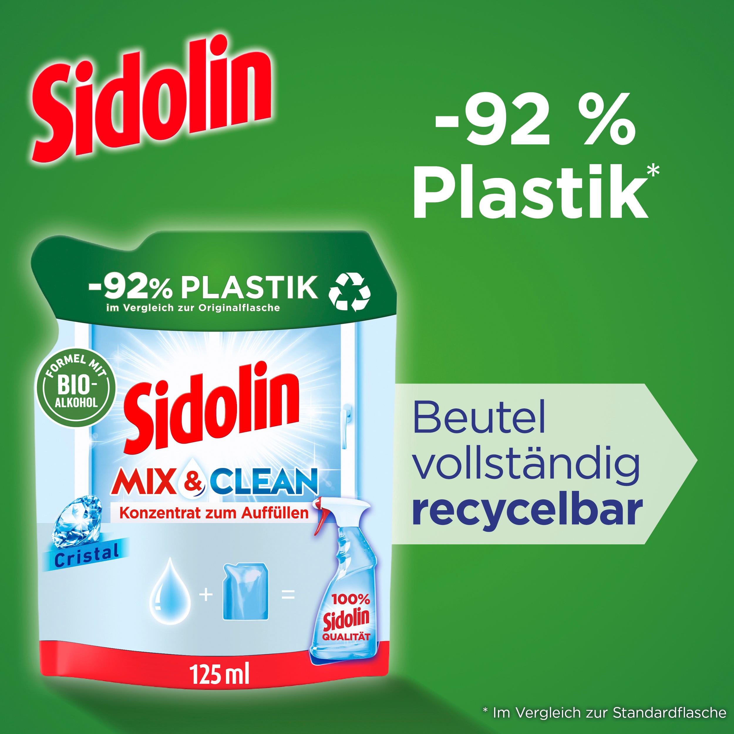 Produktbild Sidolin Glasreiniger Streifenfrei Mix&Clean Cristal Nachfüllung 6 von 7