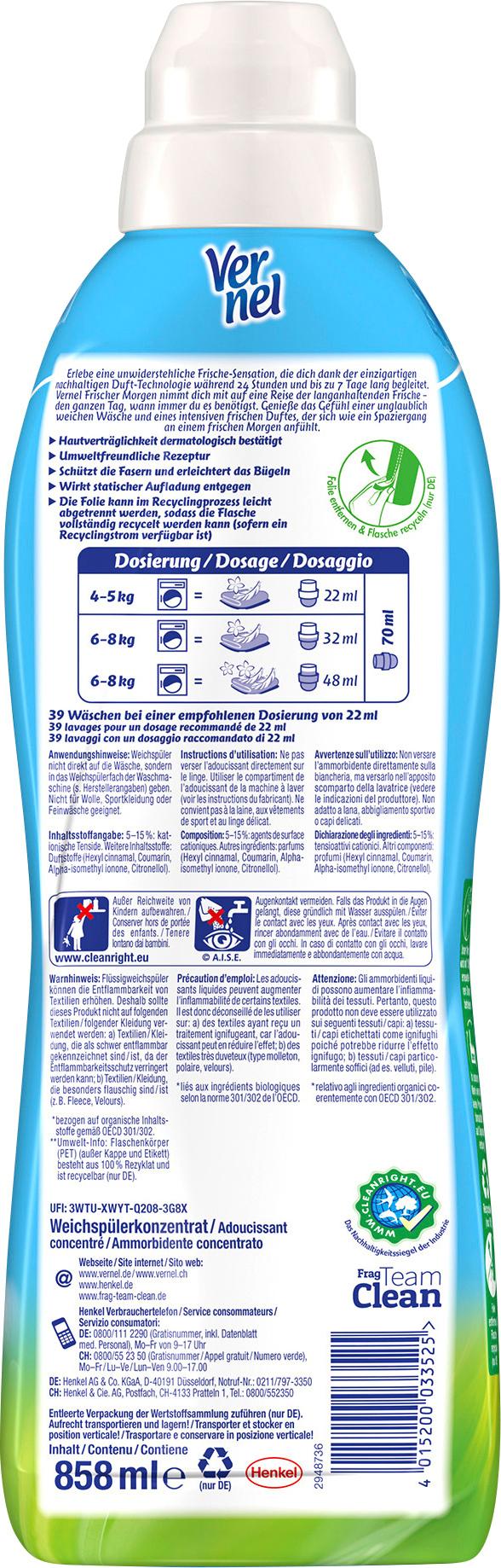 Produktbild Vernel Weichspüler Frischer Morgen 39 WL 2 von 6