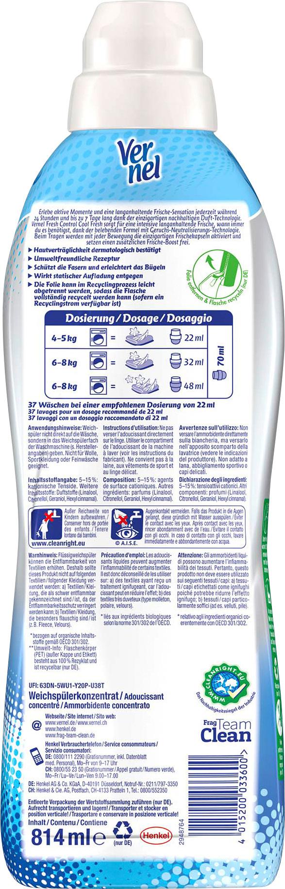 Produktbild Vernel Weichspüler Fresh Control Cool Fresh 37 WL 2 von 6