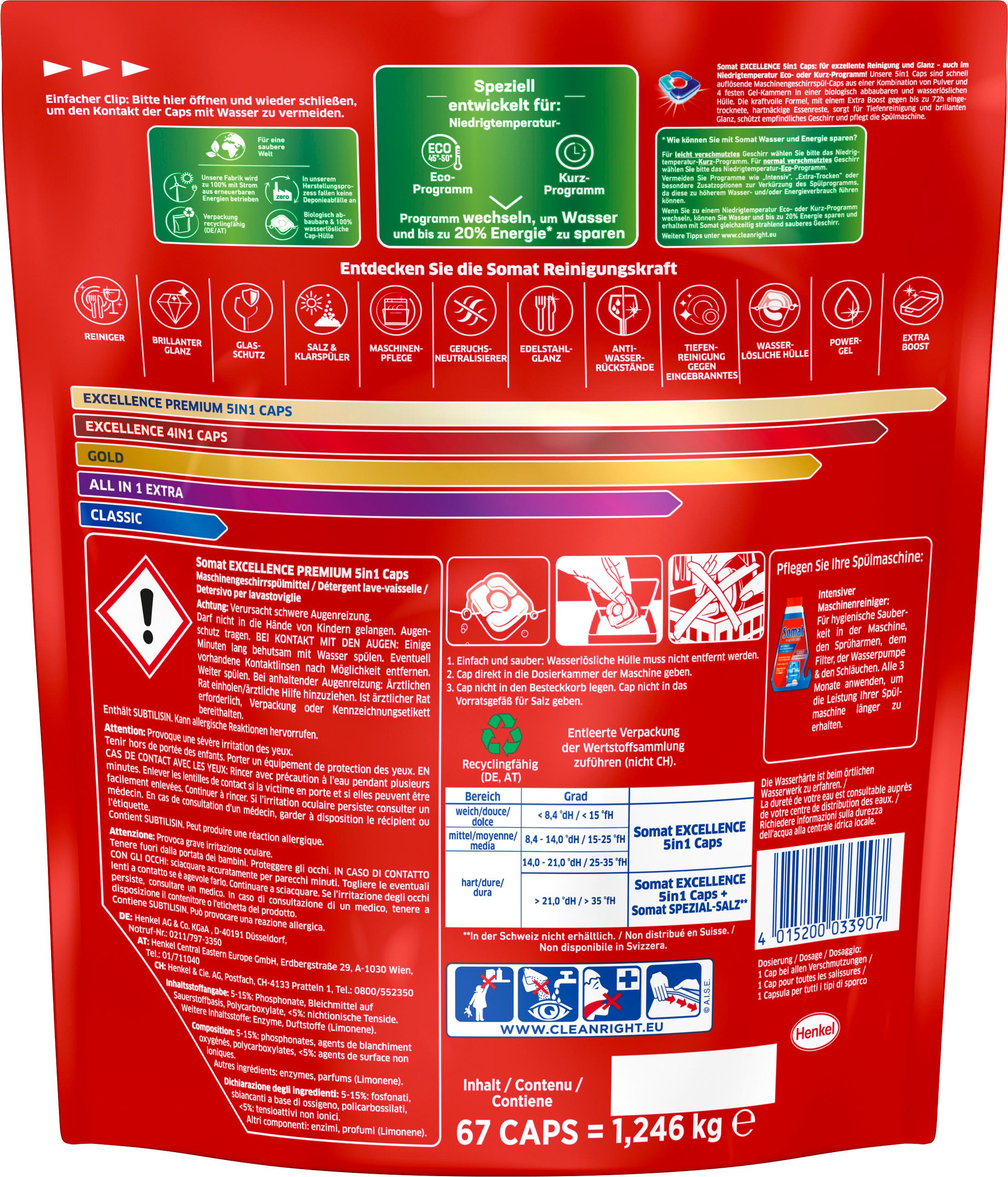 Produktbild Somat Excellence Premium 5in1 Caps Spar Pack 2 von 9