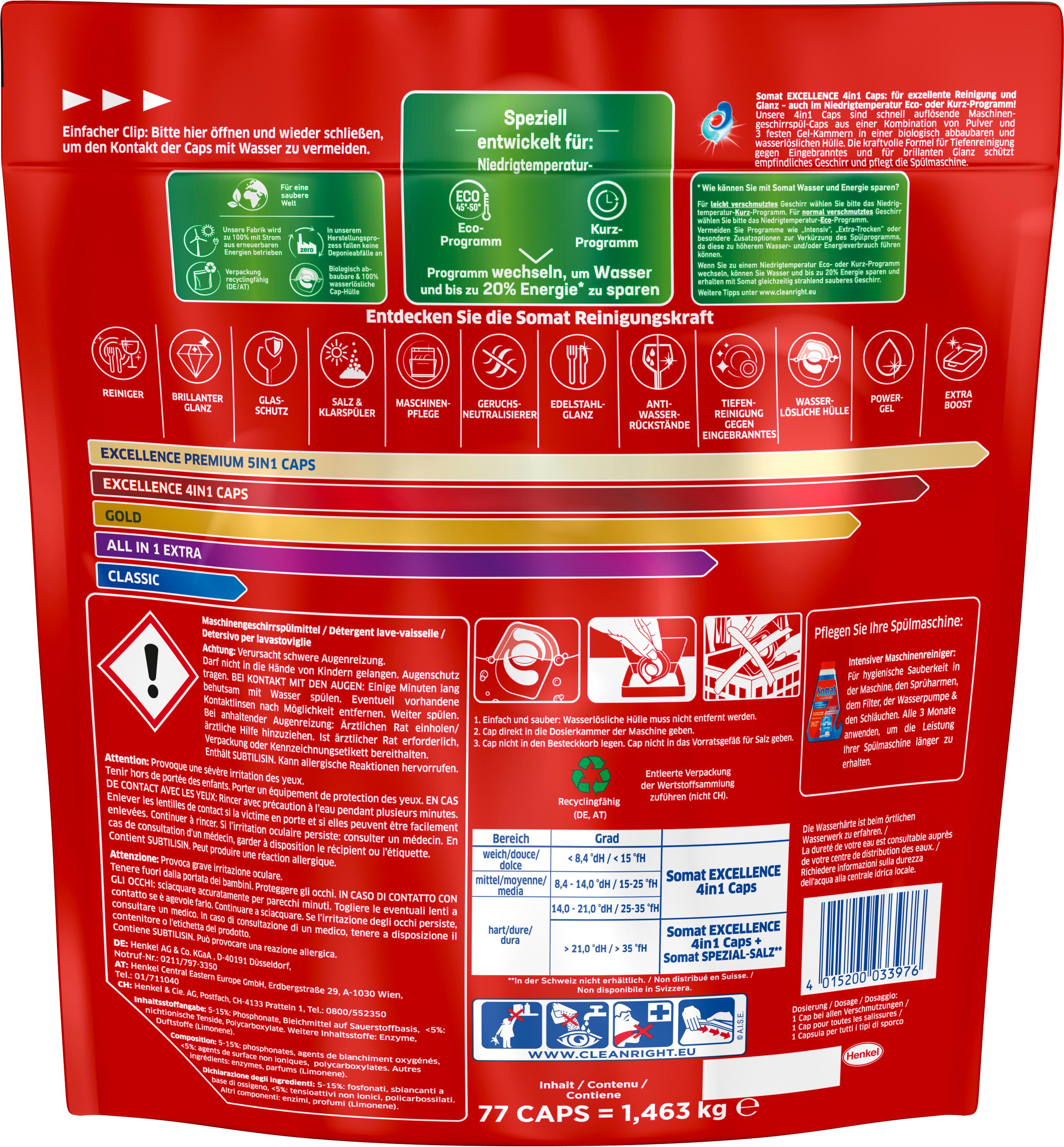 Produktbild Somat Exellence Spülmaschinentabs 4in1 Caps 2 von 8