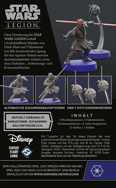 Produktbild Fantasy Flight Games - Star Wars: Legion - Darth Maul und Sith-Sondendroiden Erweiterung DE 3 von 3