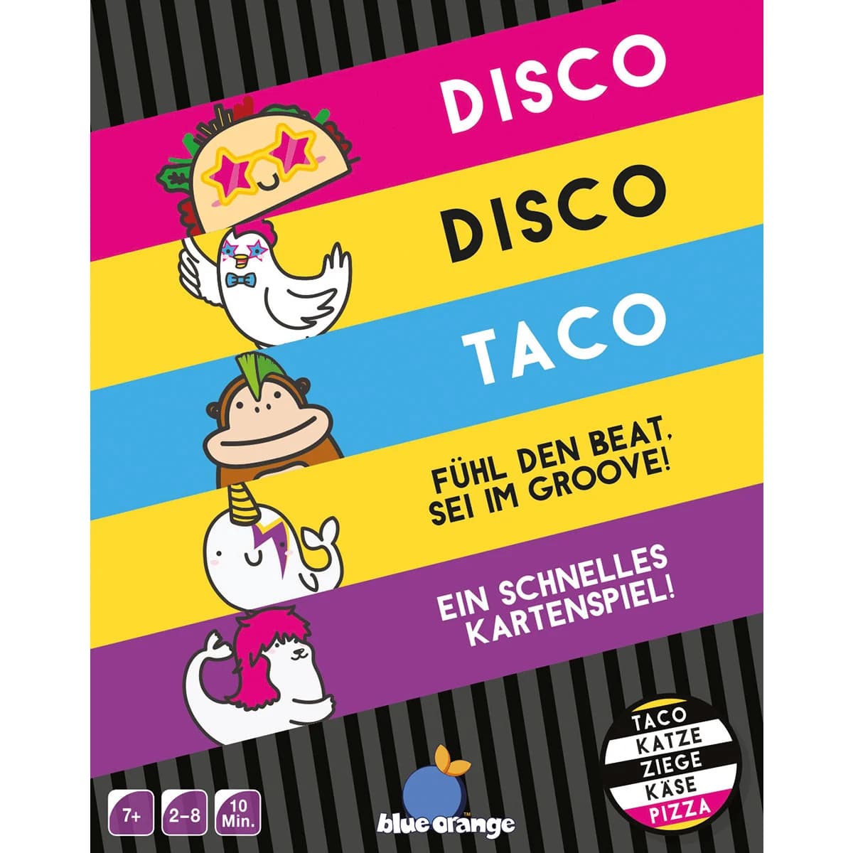 Blue Orange Disco Disco Taco DE – schnelles Party- und Reaktionsspiel ab 7 Jahren