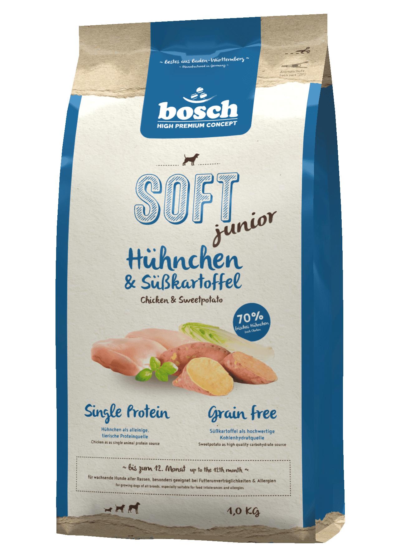 bosch Dog Hundetrockenfutter HPC Soft Junior Hühnchen&Süßkart. 1kg
