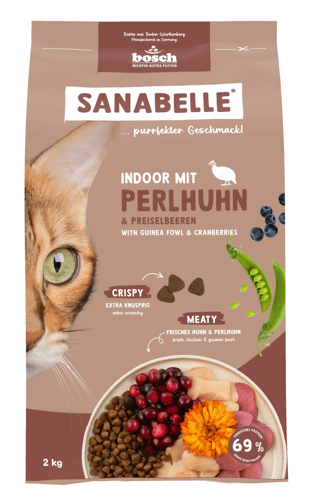Sanabelle Katzentrockenfutter Indoor mit Perlhuhn 