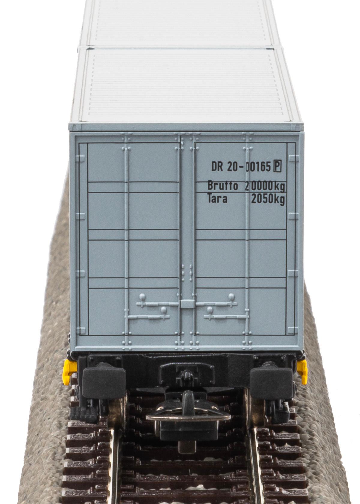 Produktbild PIKO 27709 H0 Containertragwagen DR IV 2 x 20'Container"VEB PIKO" 4 von 6