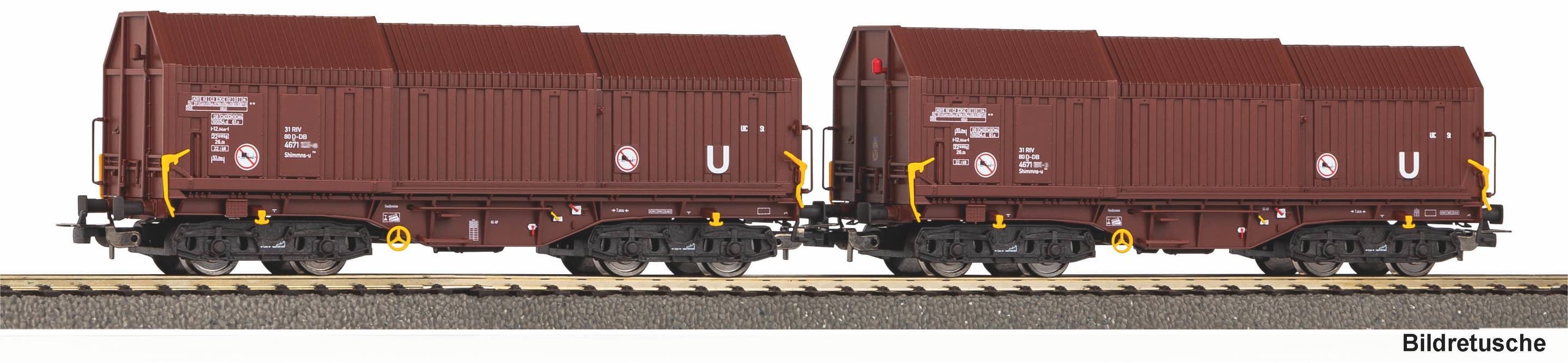 PIKO 28337 H0 2er-Set Teleskophaubenwagen DB AG Epoche V