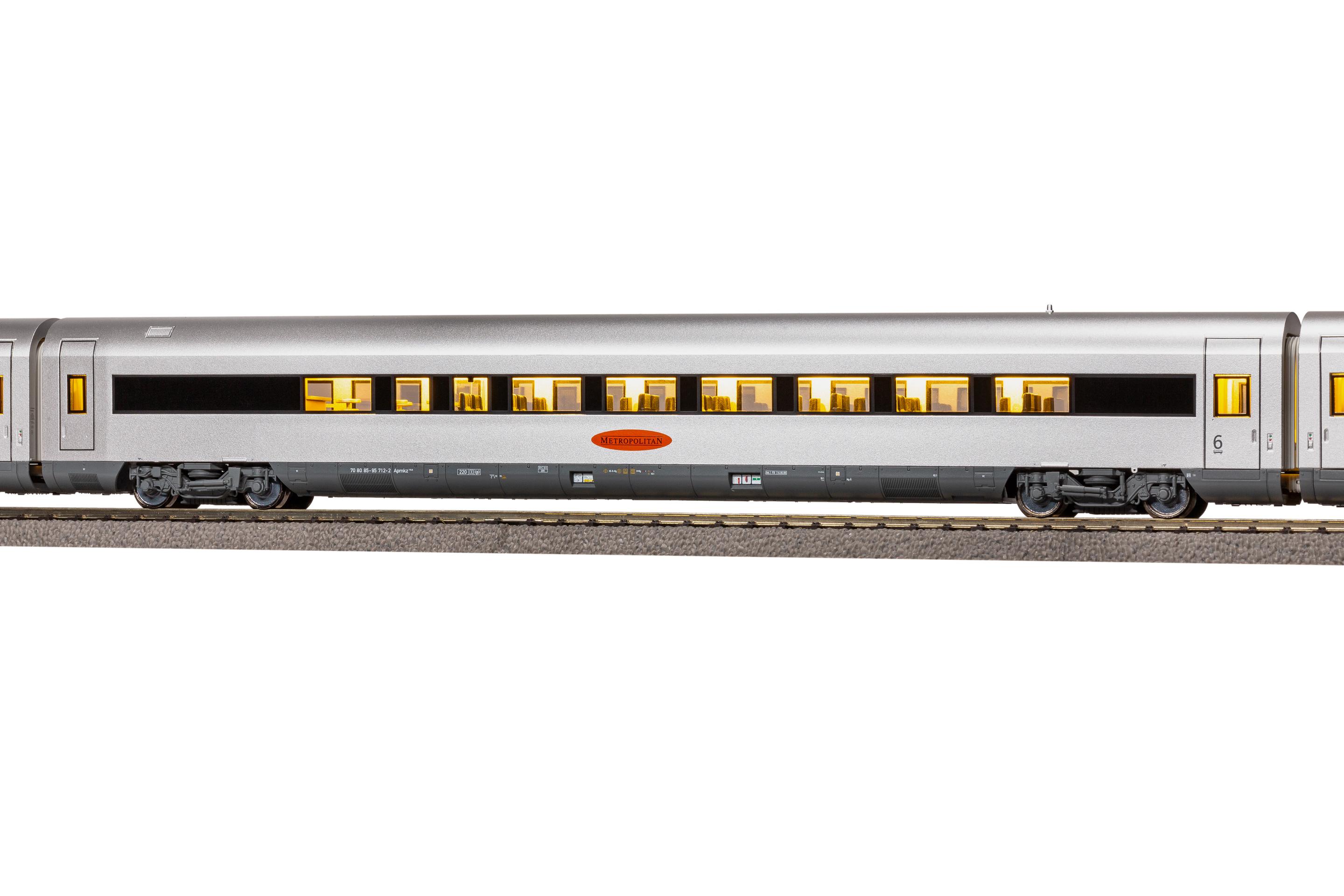 Produktbild PIKO 28350 H0 4er Set Personenwagen Metropolitan DB AG V 9 von 14