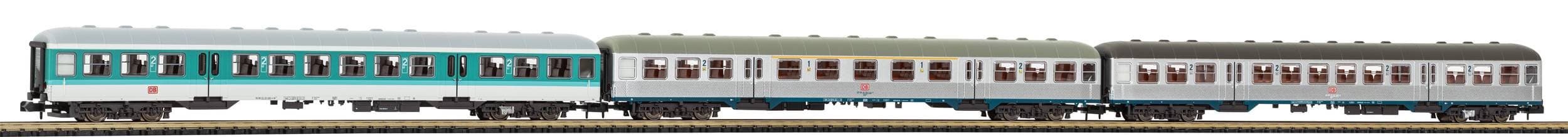 PIKO N 3er-Set Silberlinge DB AG Epoche V, mintgrün/silber, 40656
