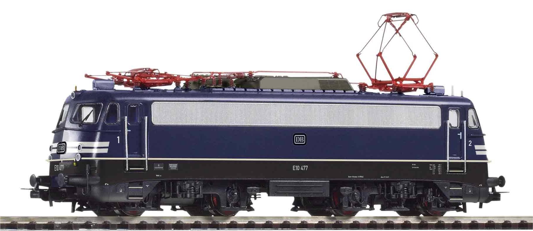 PIKO 51968 H0 Gleichstrom E-Lok E10 477 mit Warnstreifen DB III