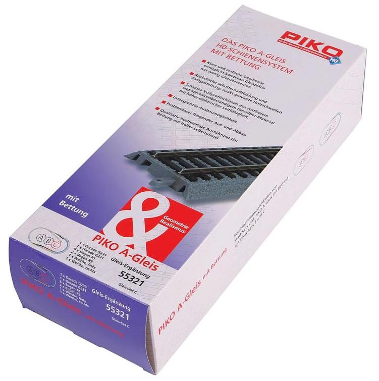 Produktbild PIKO H0 55321 - PIKO H0 A-Gleis mit Bettung Set: C 4 von 4