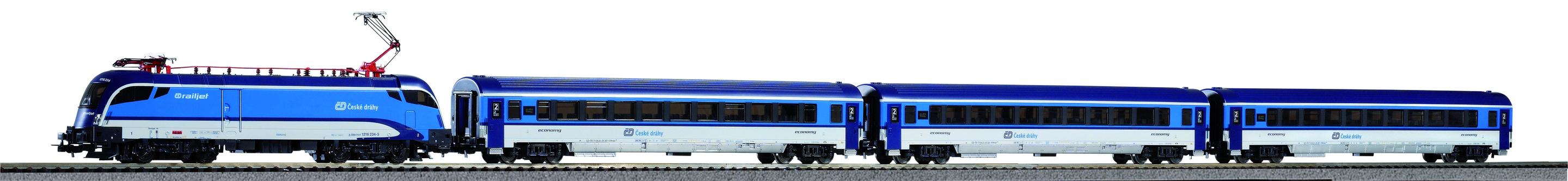PIKO H0 57179 - Start-Set mit Bettung Rail Jet CD