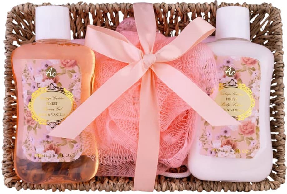 Accentra Rose im Seegraskörbchen Geschenkpackung
