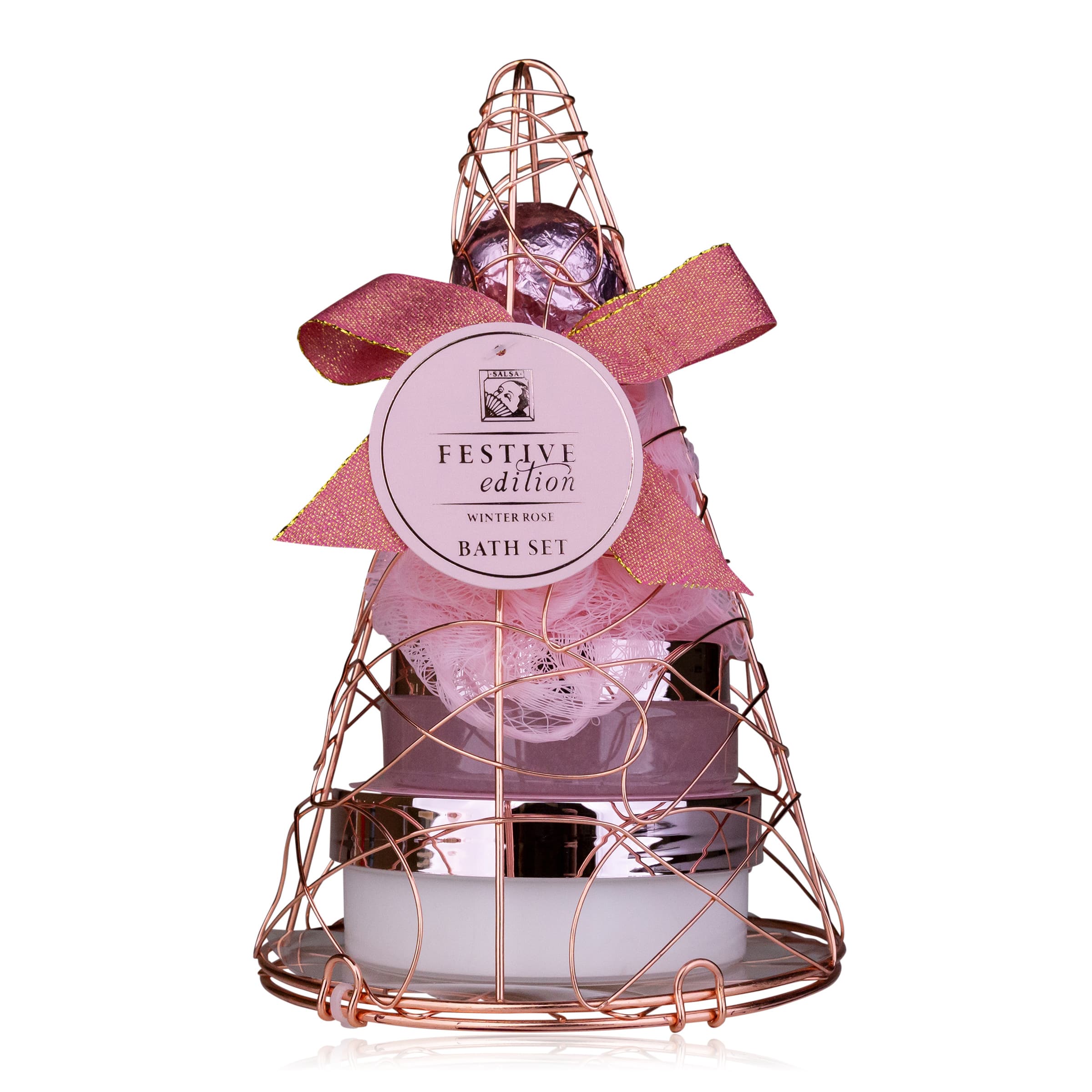 Accentra Badeset FESTIVE EDITION im Drahtkorb Geschenkpackung