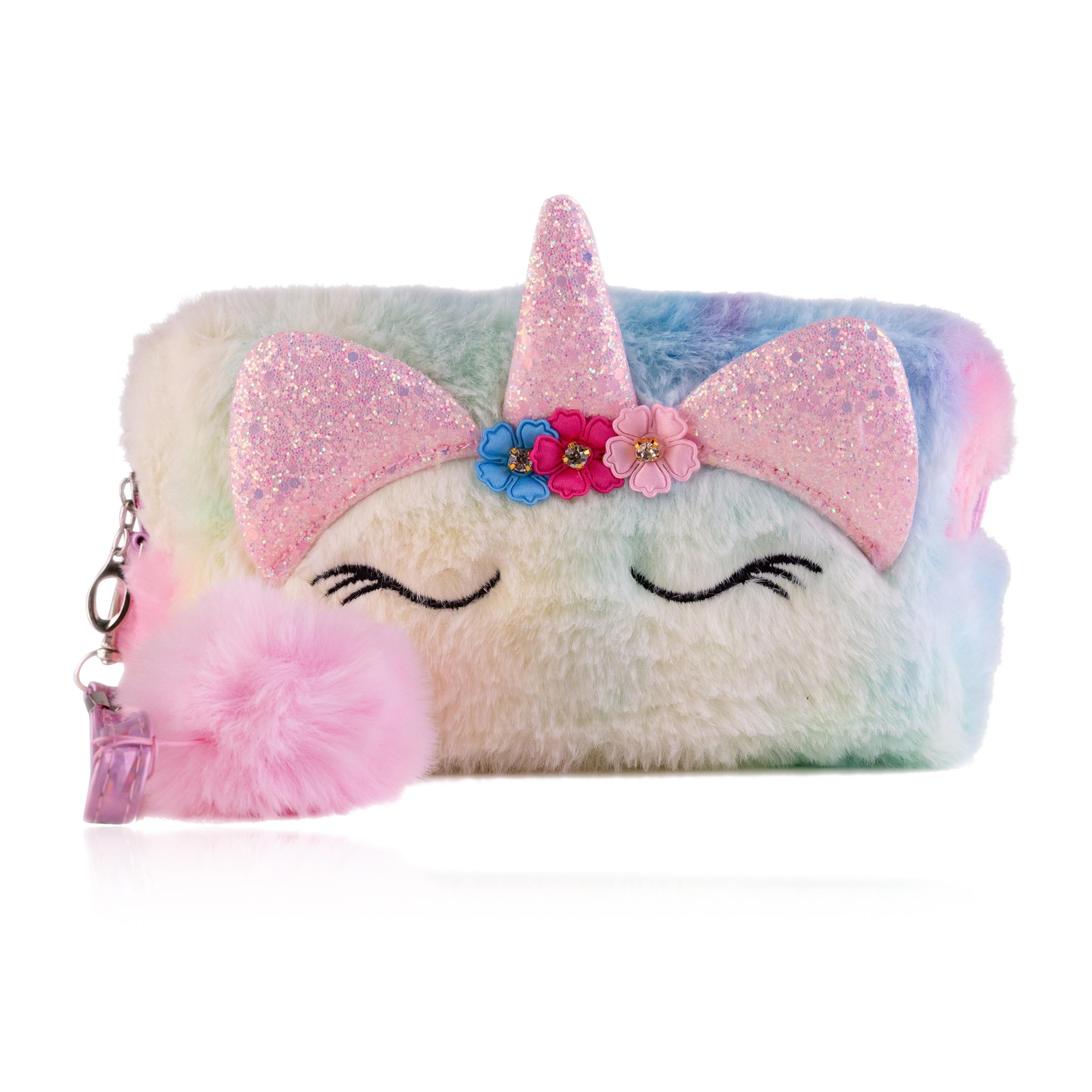 Accentra Kosmetiktasche Einhorn mit Fell