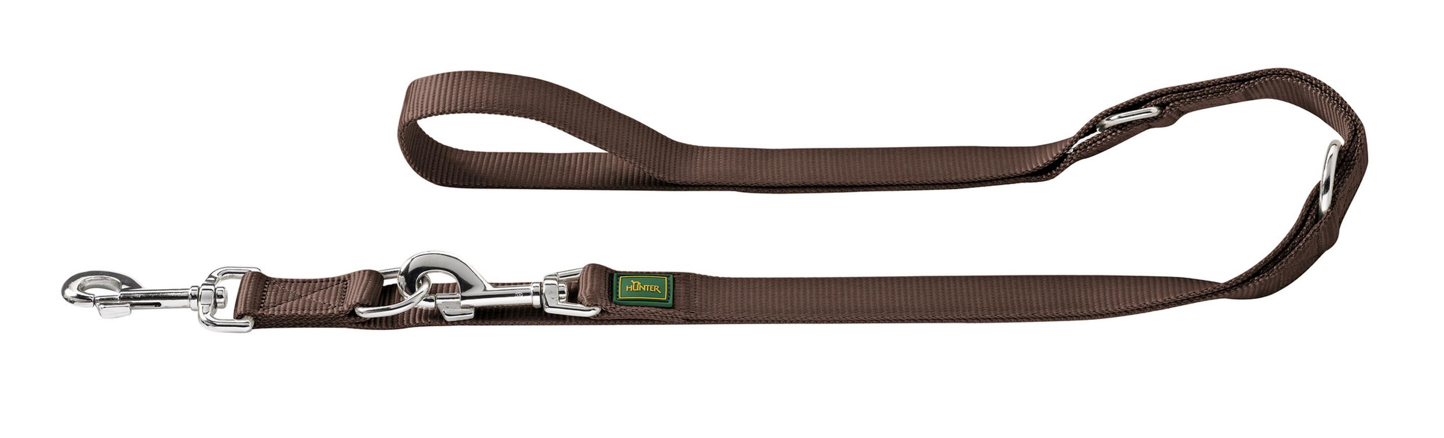 Hunter Verstellbare Hunde Nylon Führleine Extra Long, Farbe: Braun, Länge: 300 cm, Breite: 20 mm