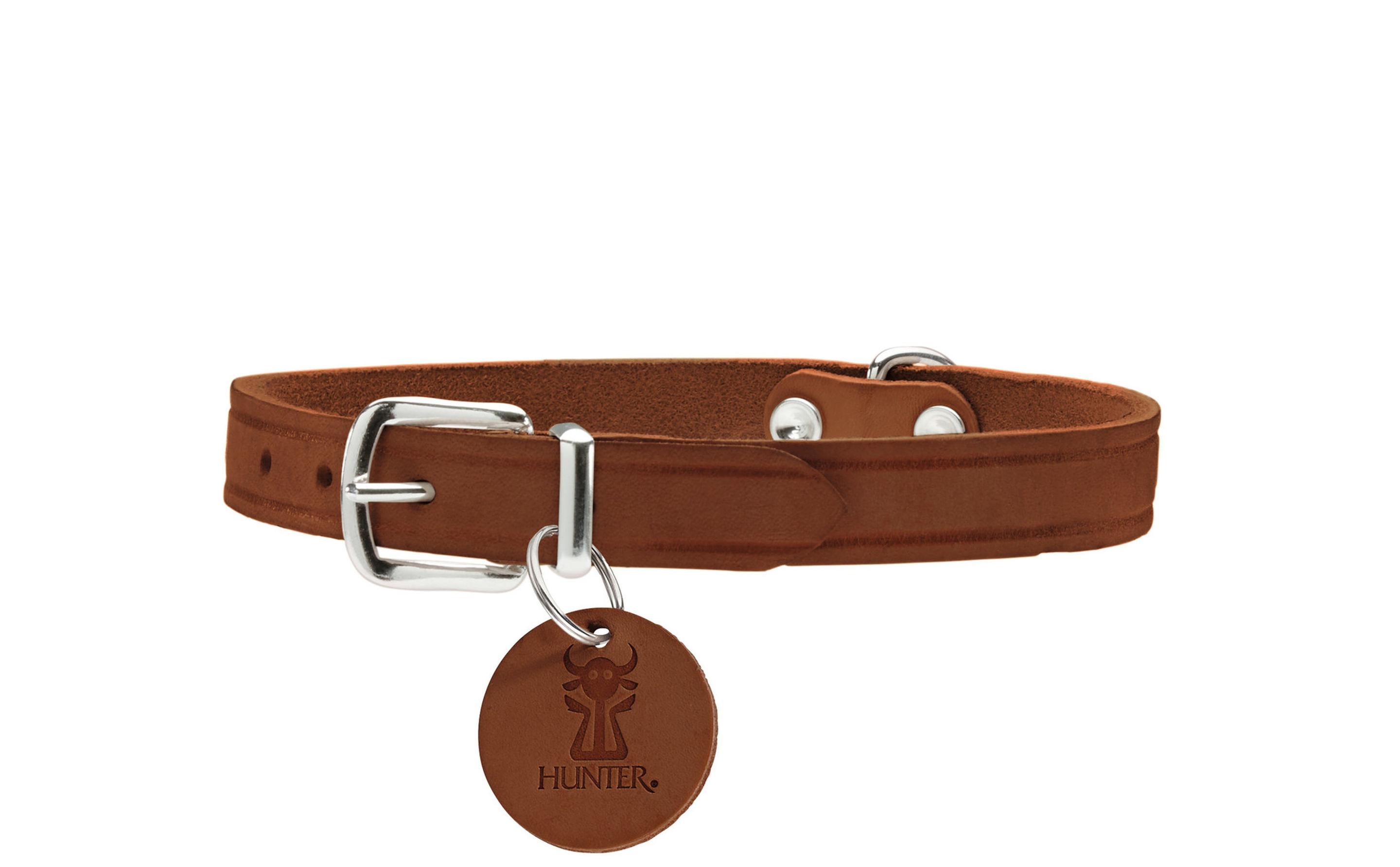 Hunter Halsband Aalborg, Softvollrindleder, cognac, Größe: 60