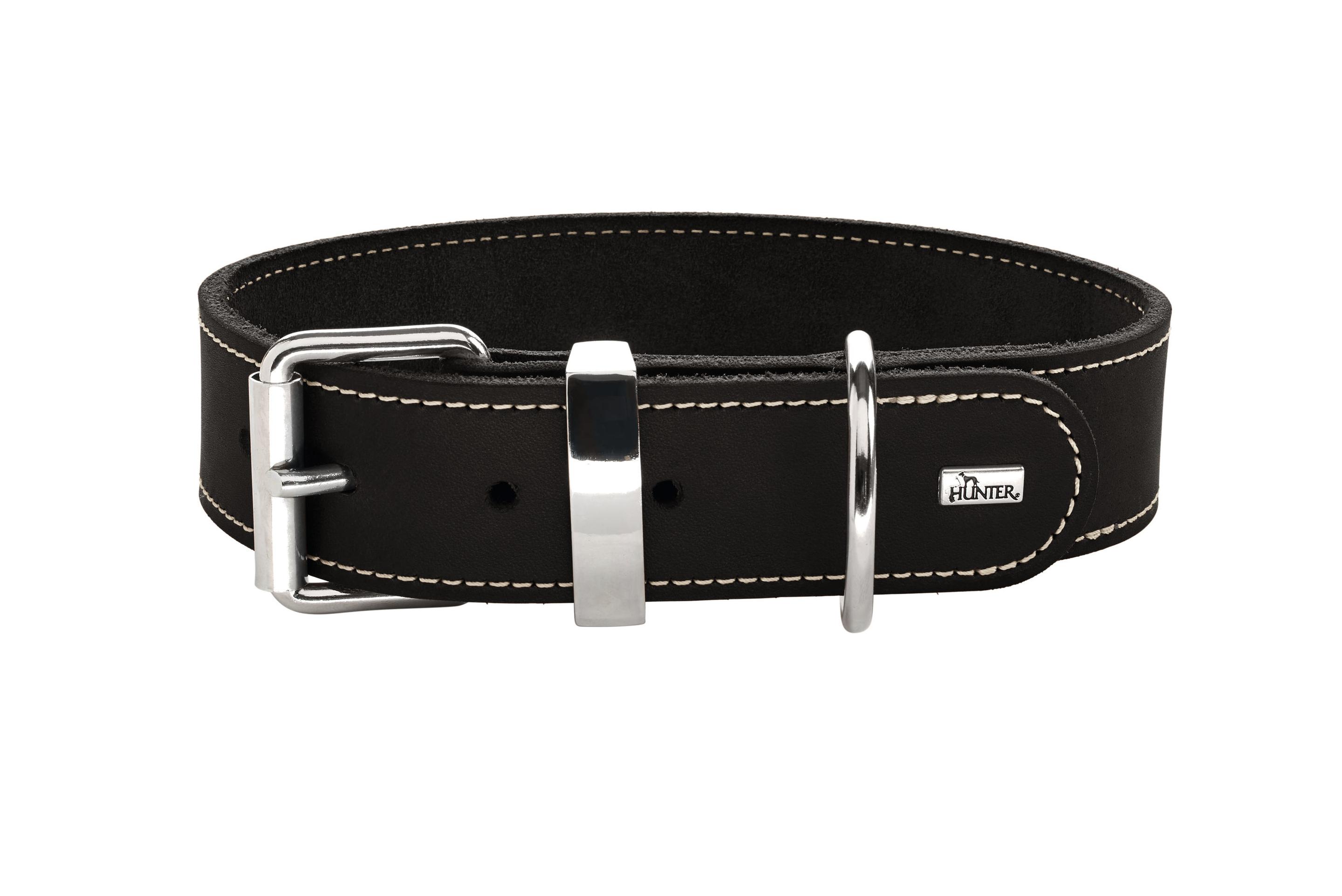 Hunter Hunde Halsband Aalborg Special schwarz Softvollrindleder  Größe: 40