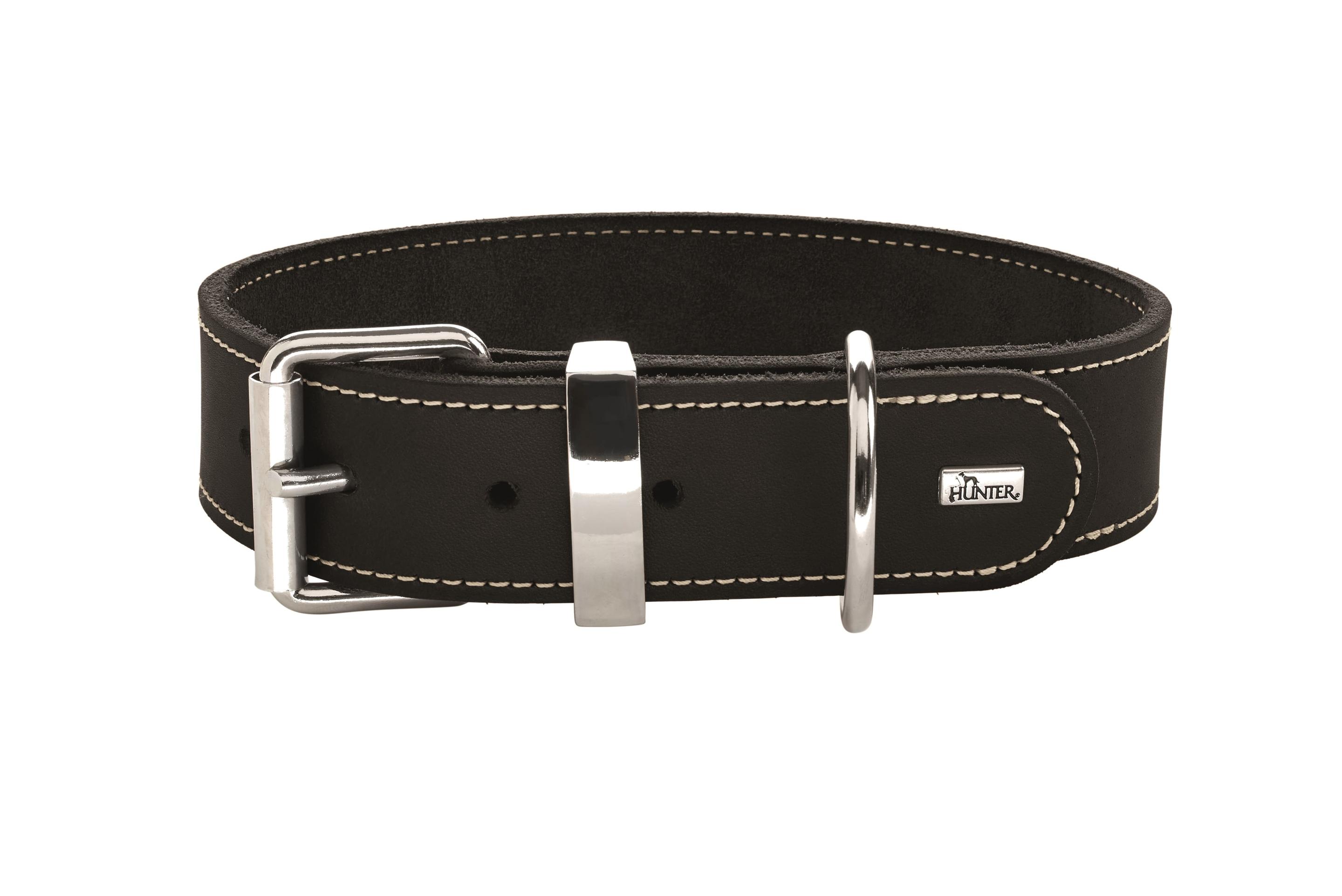 Hunter Hunde Halsband Aalborg Special schwarz Softvollrindleder  Größe: 55