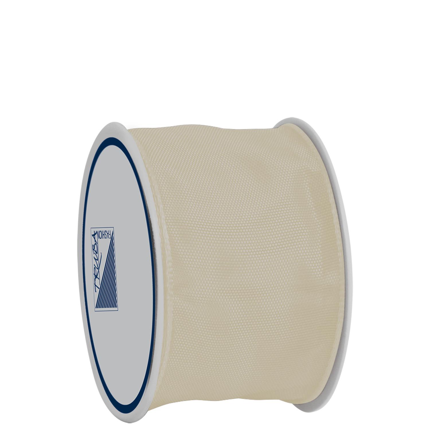 TRUBA Drahtkantenband auf Rolle 40mm x 3m champagner