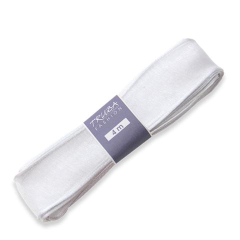TRUBA Chiffonband mit Draht uni weiss