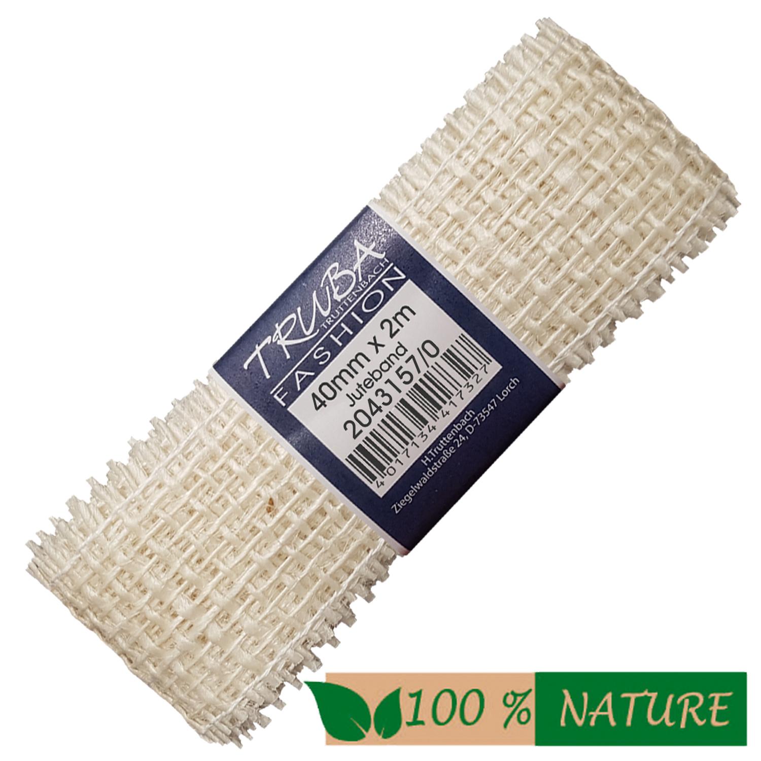 TRUBA 100% Natur Juteband weiss
