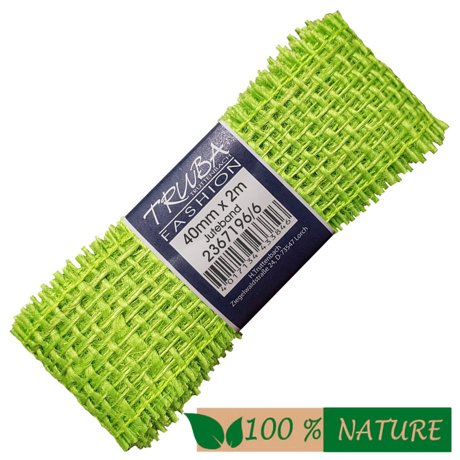 TRUBA 100% Natur Juteband hellgrün