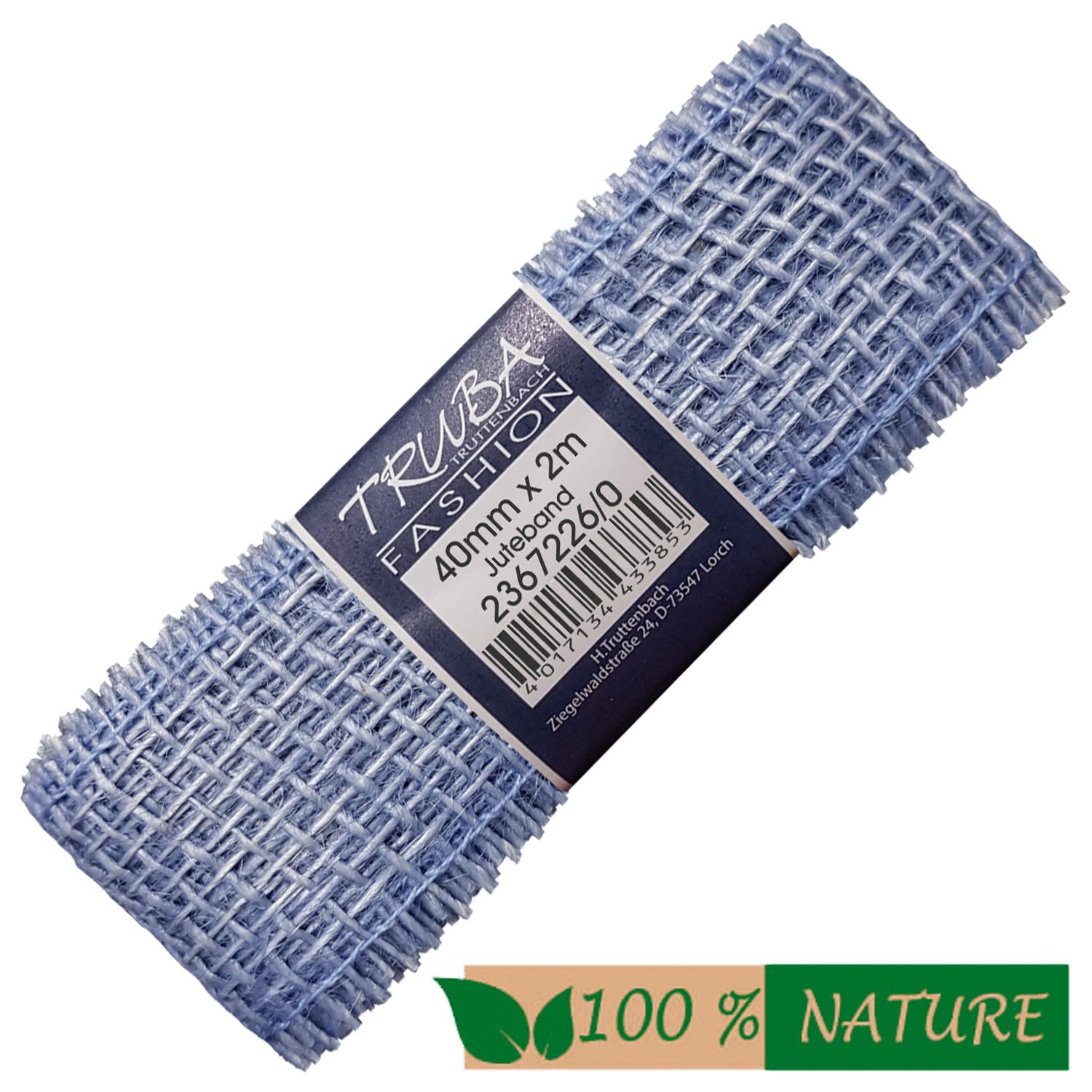 TRUBA 100% Natur Juteband royalblau