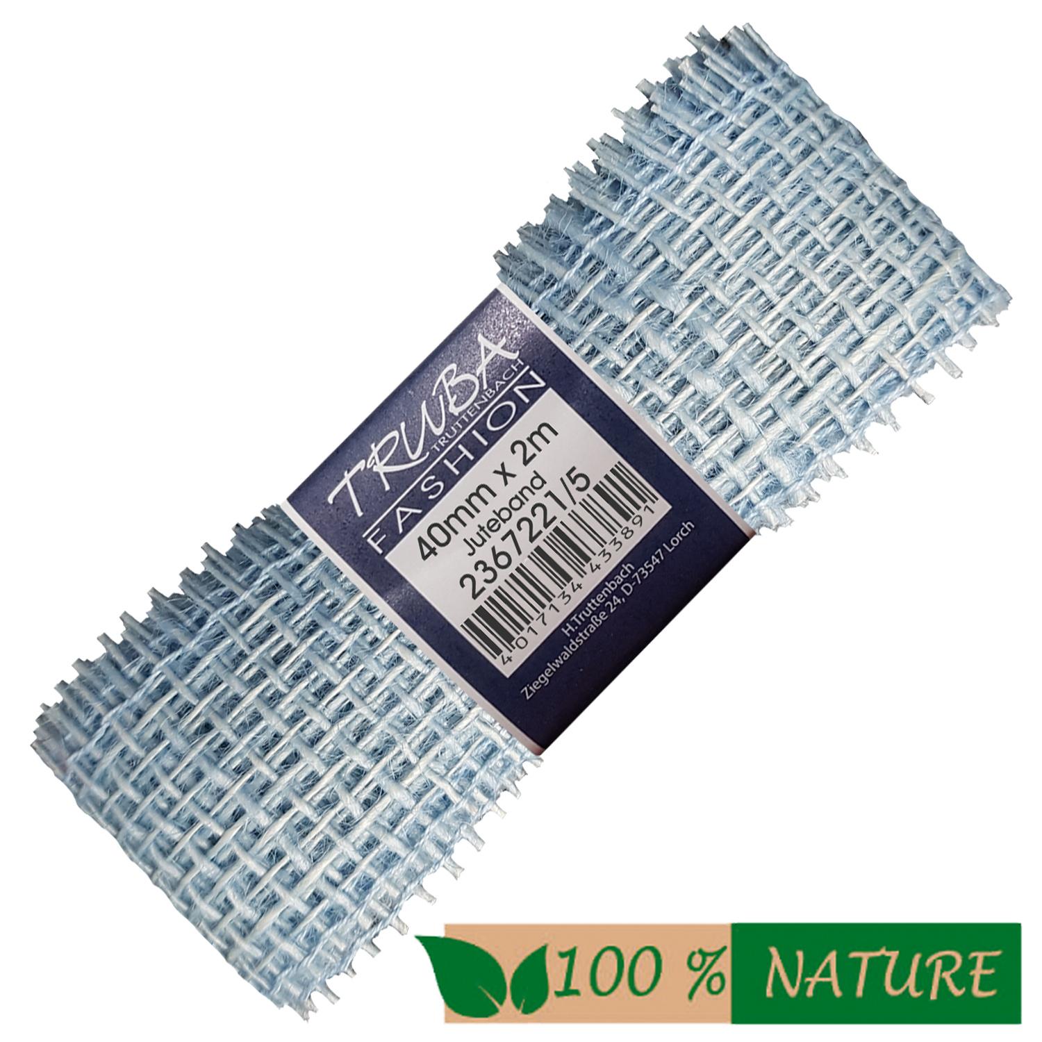 TRUBA 100% Natur Juteband hellblau