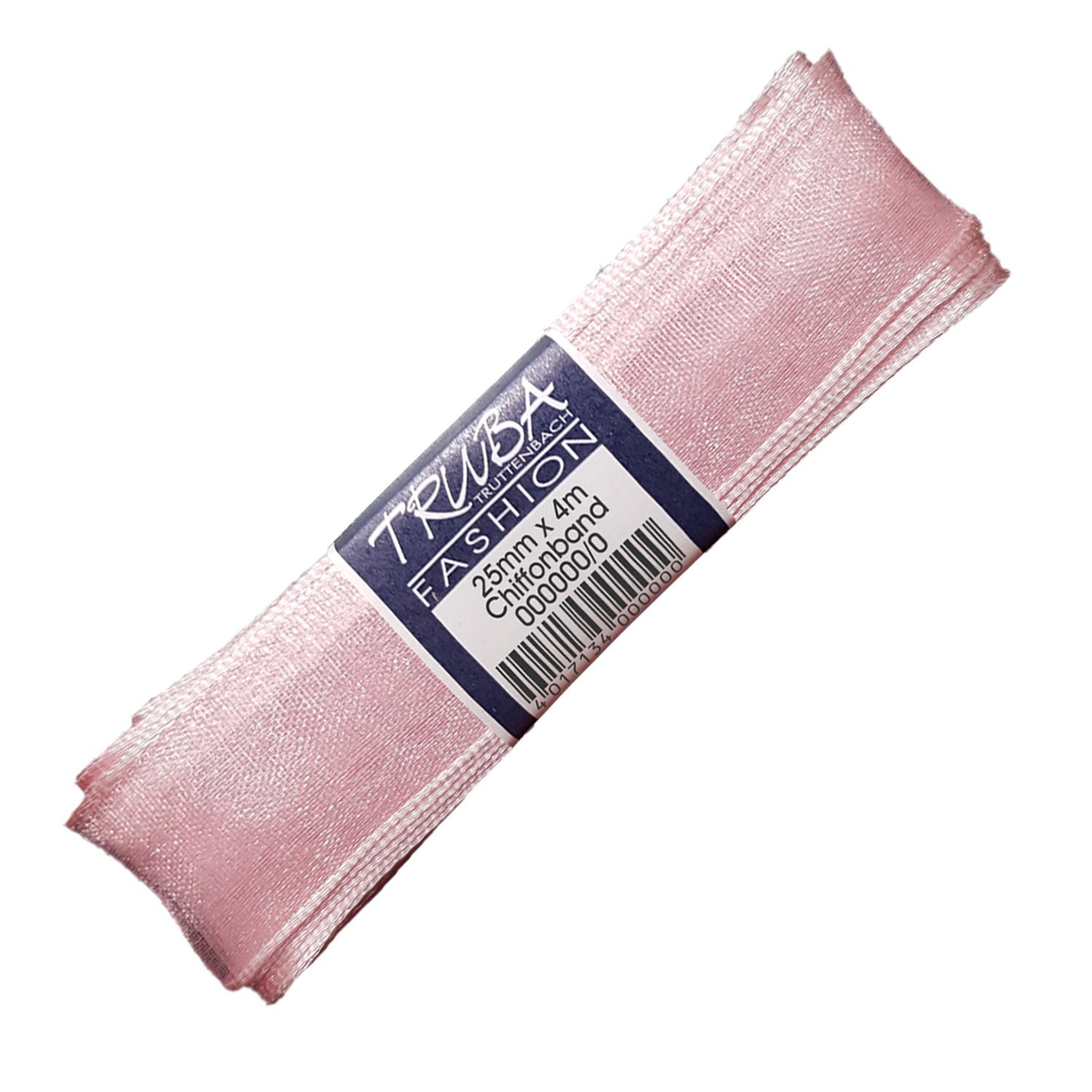 TRUBA Chiffonband mit Draht uni rosa