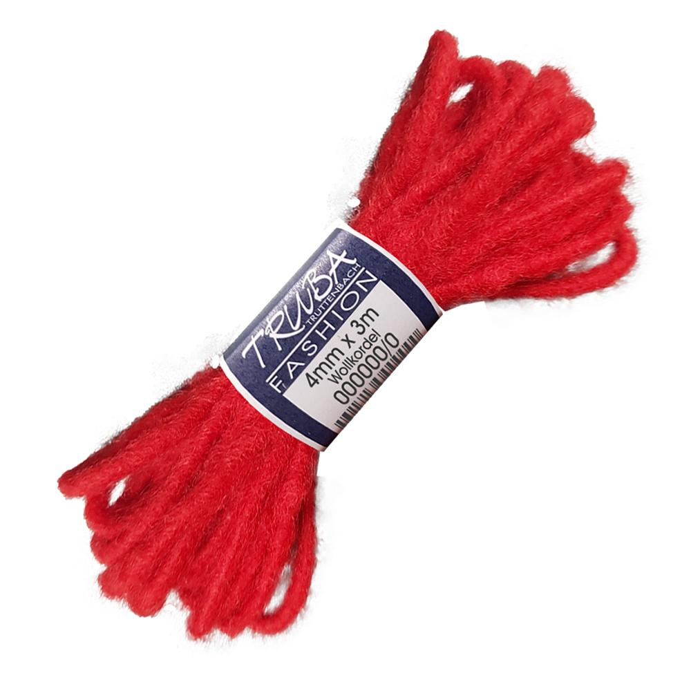 TRUBA Wollkordel 100%-Natur rot