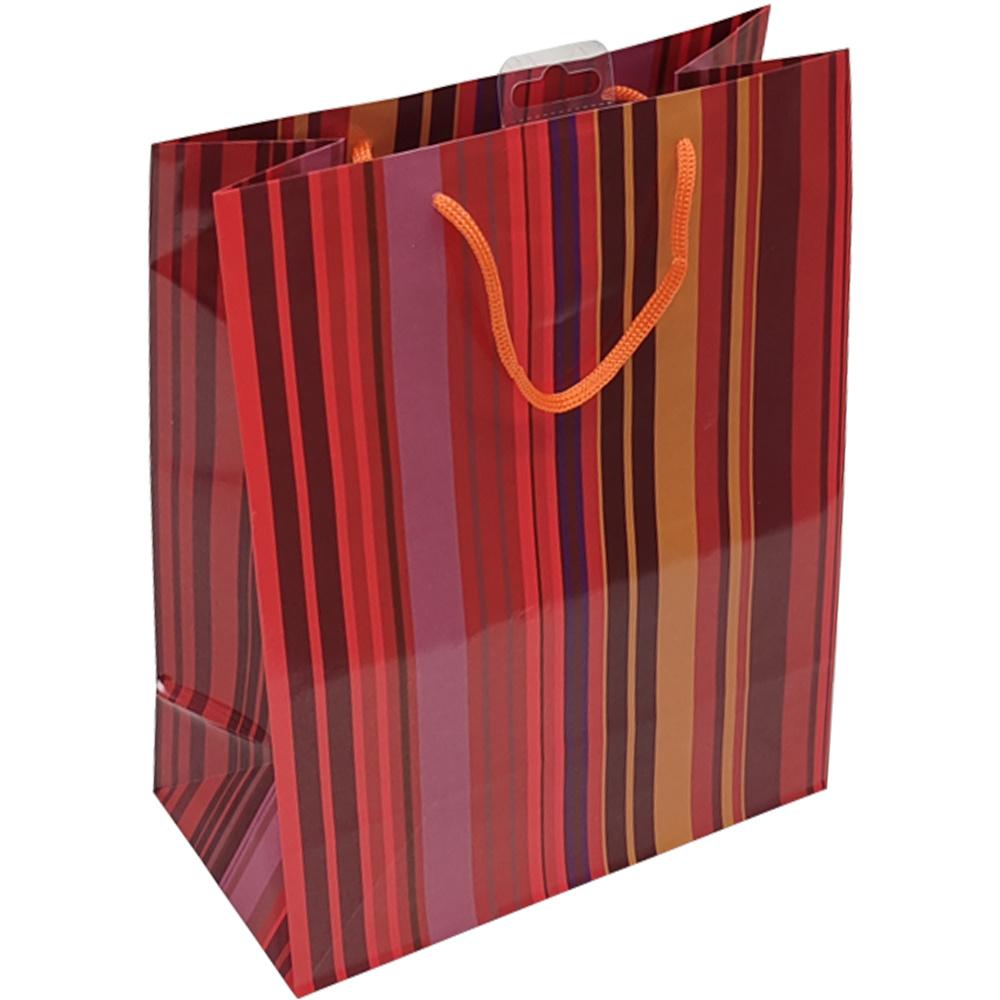 TRUBA Geschenktasche maxi STREIFEN rot/rosa