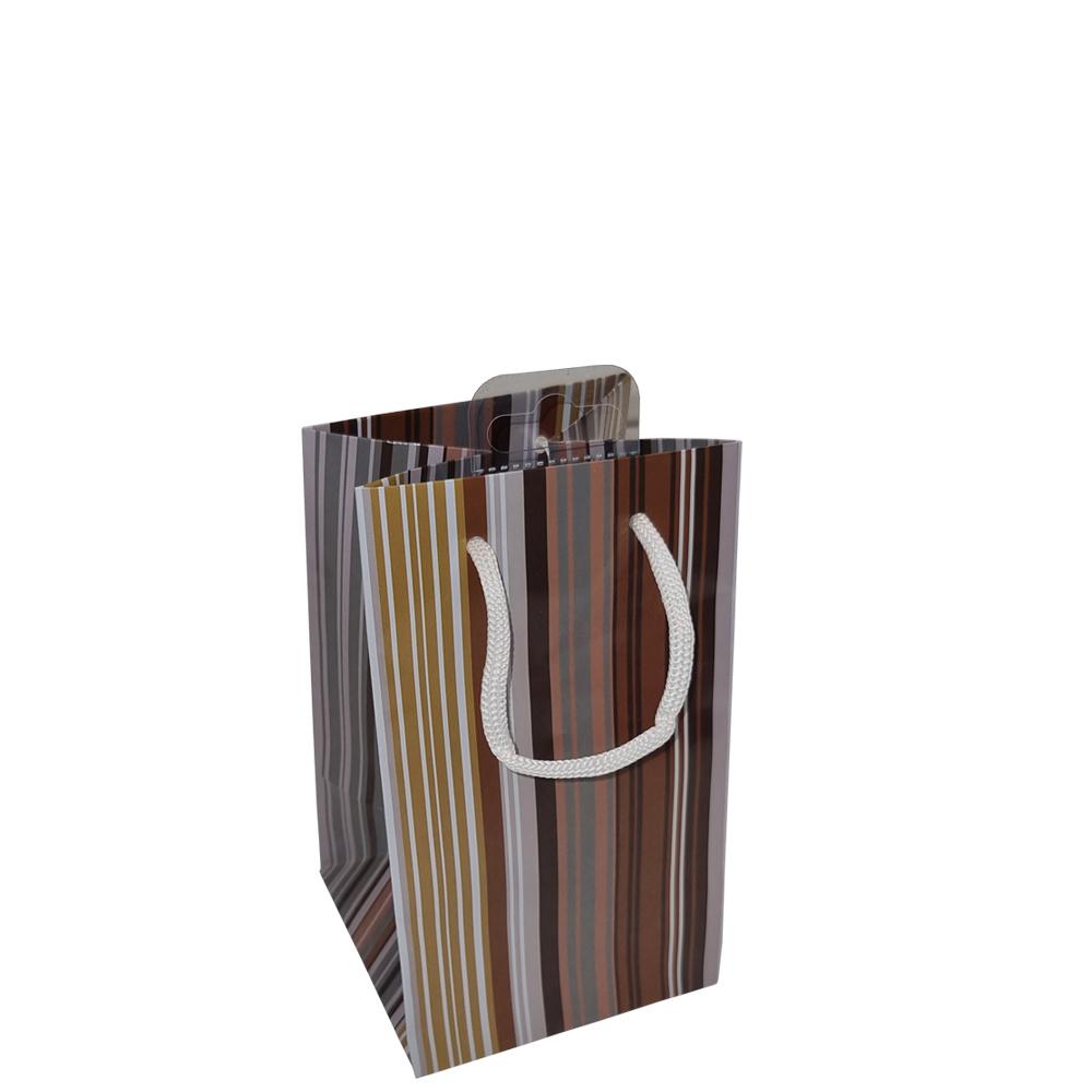 TRUBA Geschenktasche Flakon STREIFEN braun