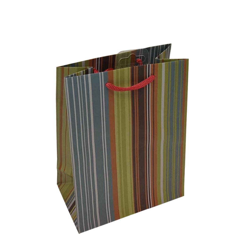 TRUBA Geschenktasche midi STREIFEN grün/blau