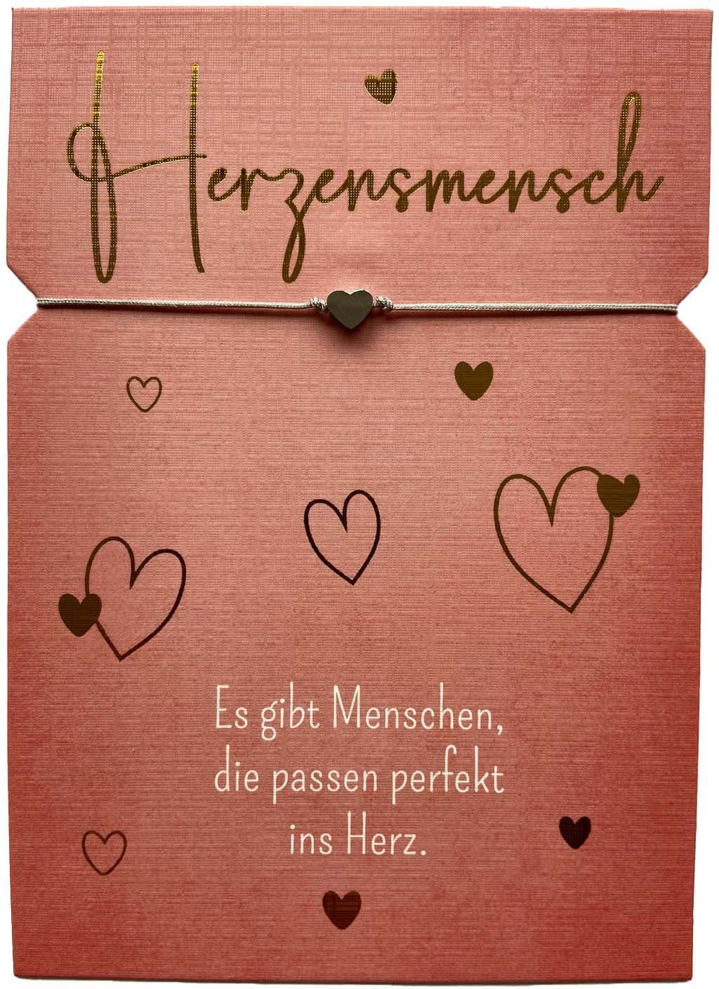 Grusskarte mit Armband - Herzensmensch