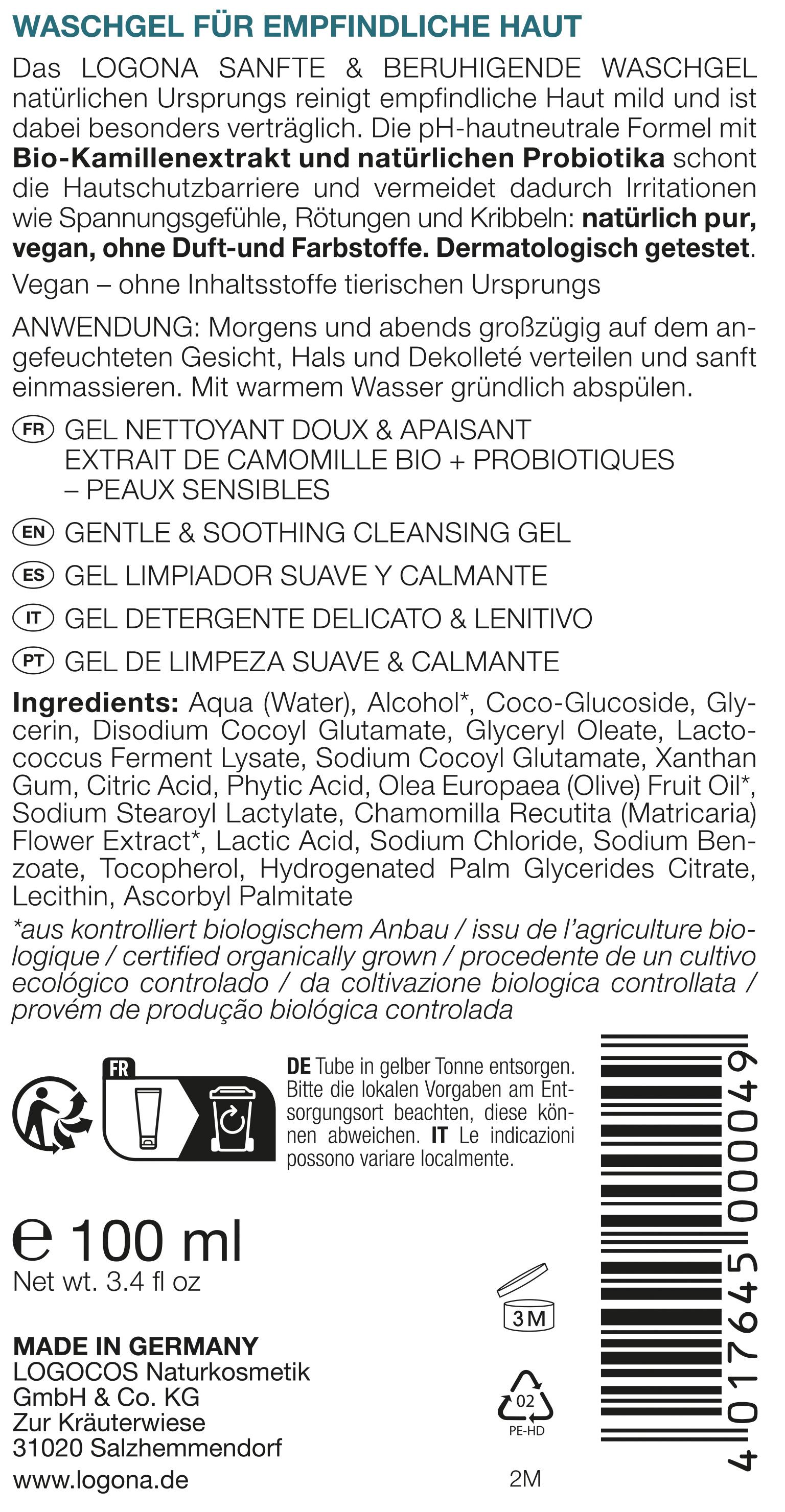 Produktbild LOGONA Feuchtigkeits Waschgel 2 von 2