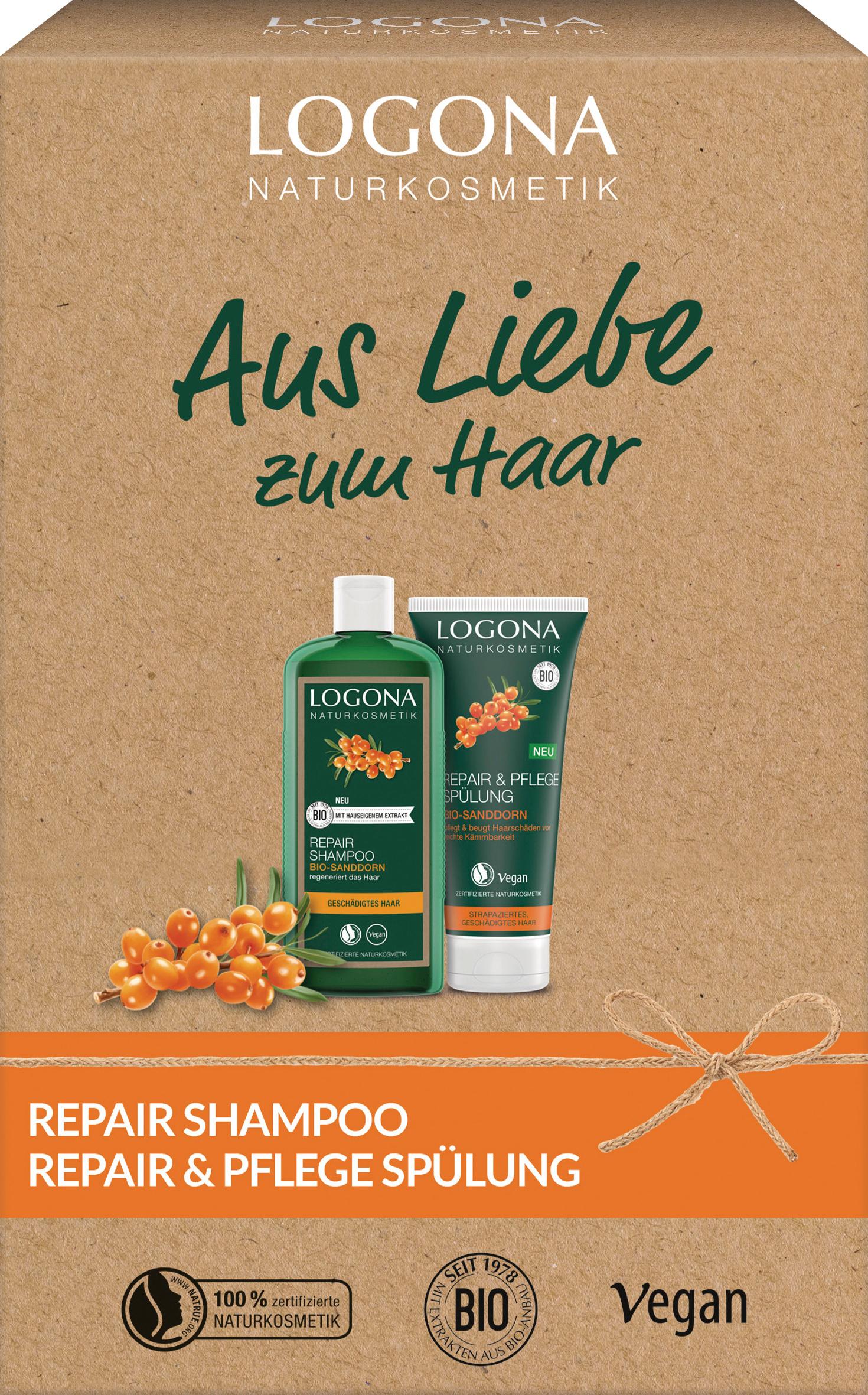 LOGONA Haarpflege Sanddorn Geschenkpackung