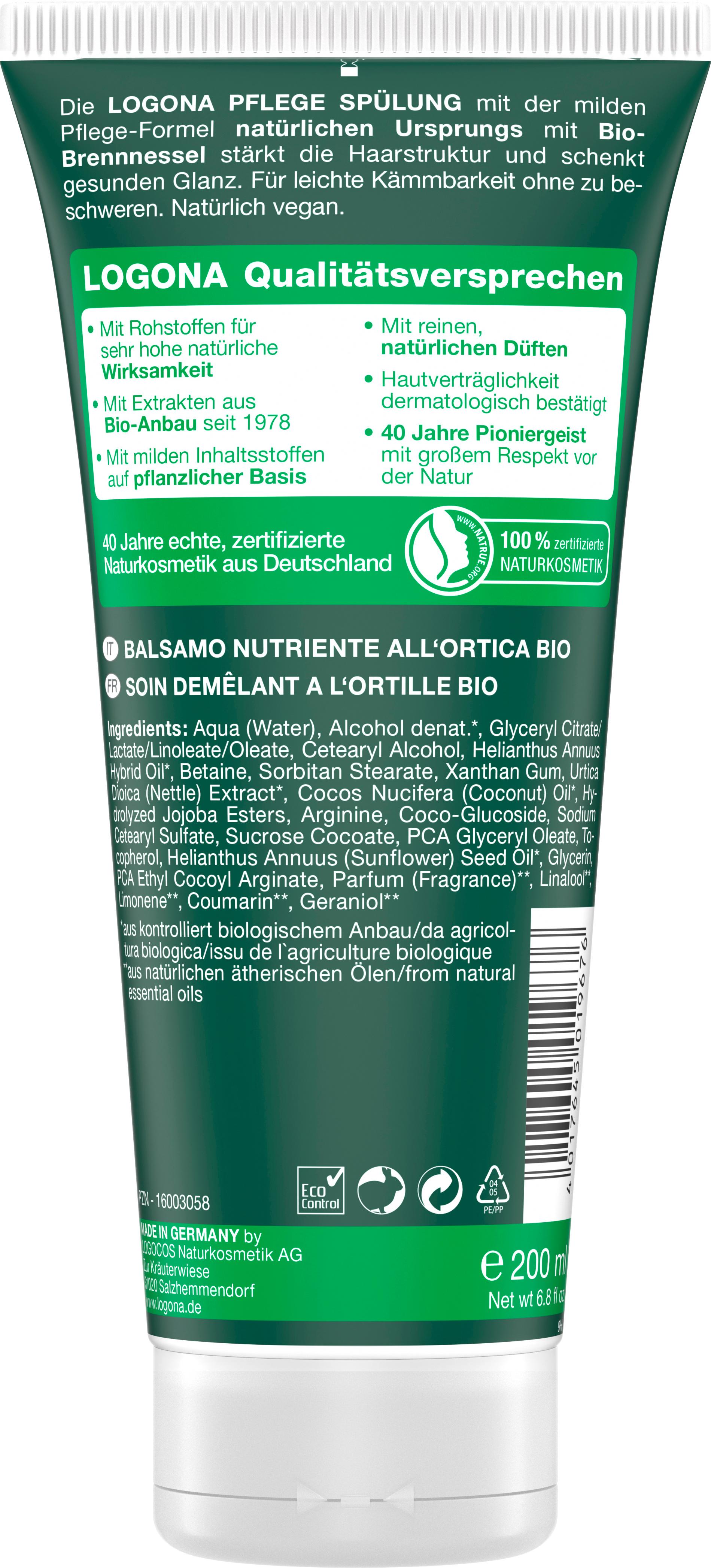 Produktbild LOGONA Pflege Spülung Bio-Brennnessel 2 von 2