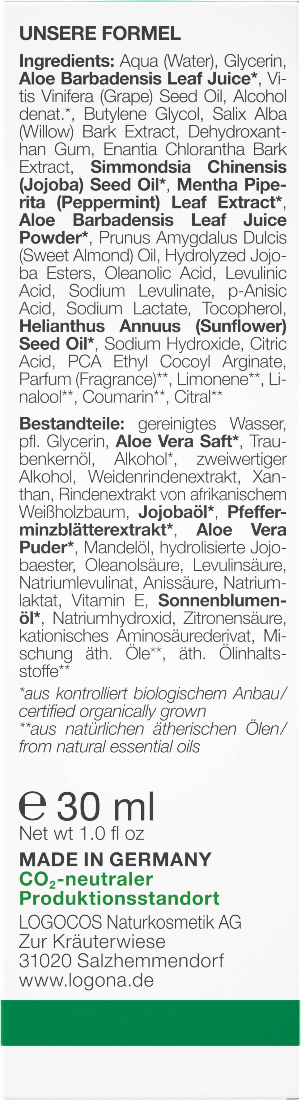 Produktbild LOGONA PURIFY Mattierendes Feuchtigkeitsfluid Bio-Minze&Salicylsäure aus der Weidenrinde 4 von 4