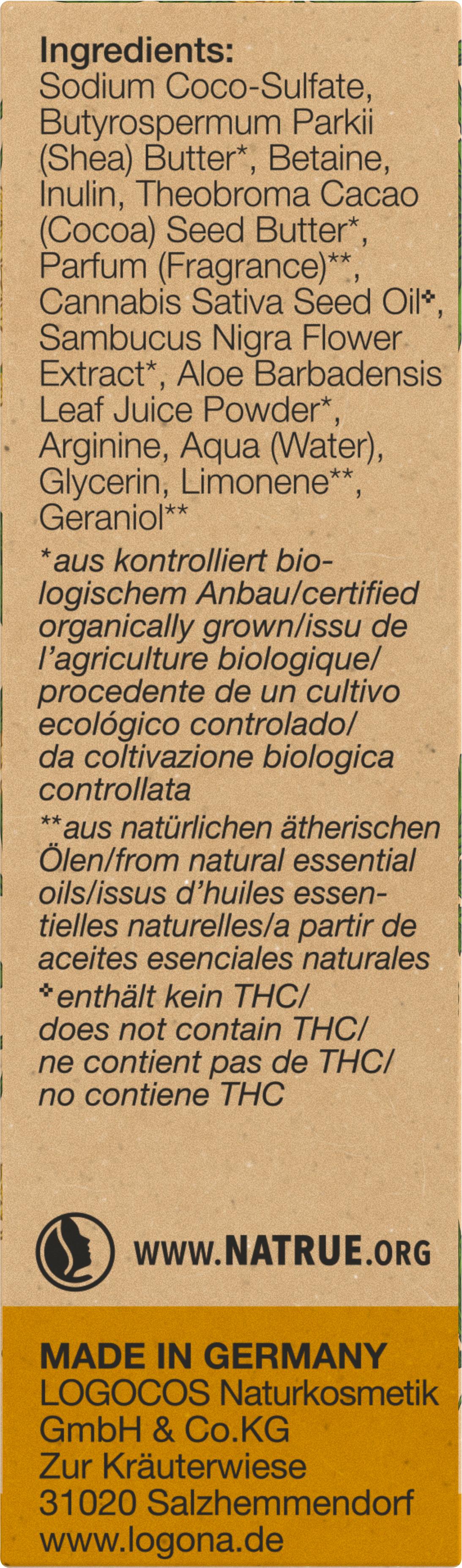 Produktbild LOGONA Festes Pflege Shampoo Bio-Hanf&Bio-Holunder 2 von 3