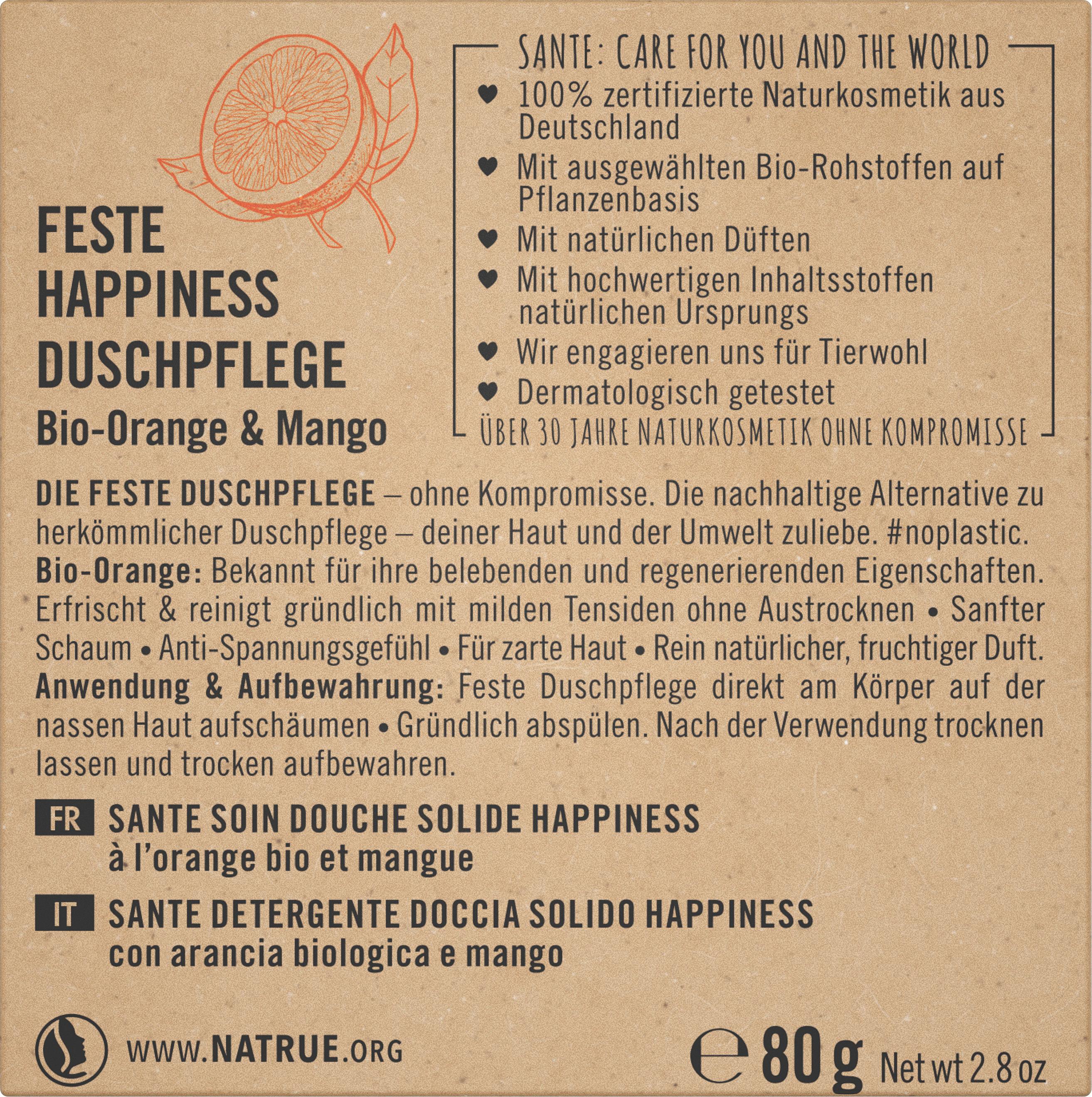 Produktbild SANTE Feste Happiness Duschpflege Bio-Orange&Mango 2 von 5