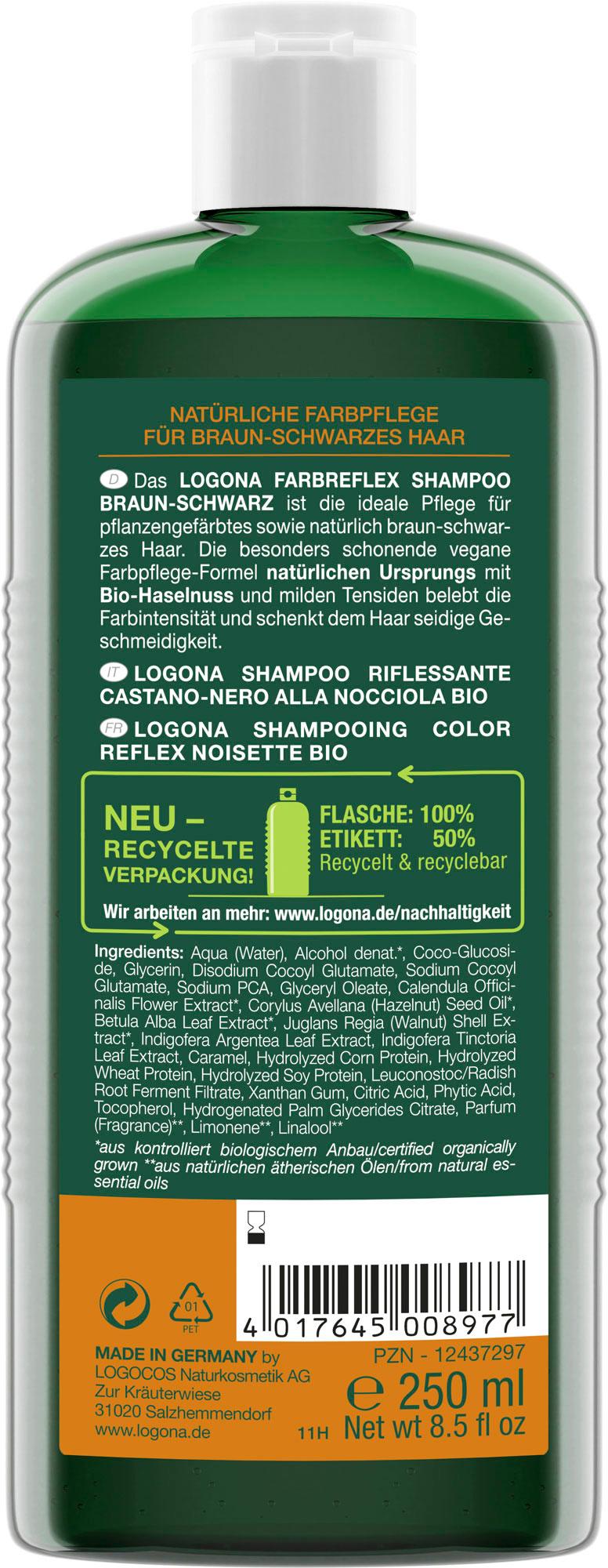 Produktbild LOGONA Farbreflex Shampoo Braun-Schwarz Bio-Haselnuss 2 von 2