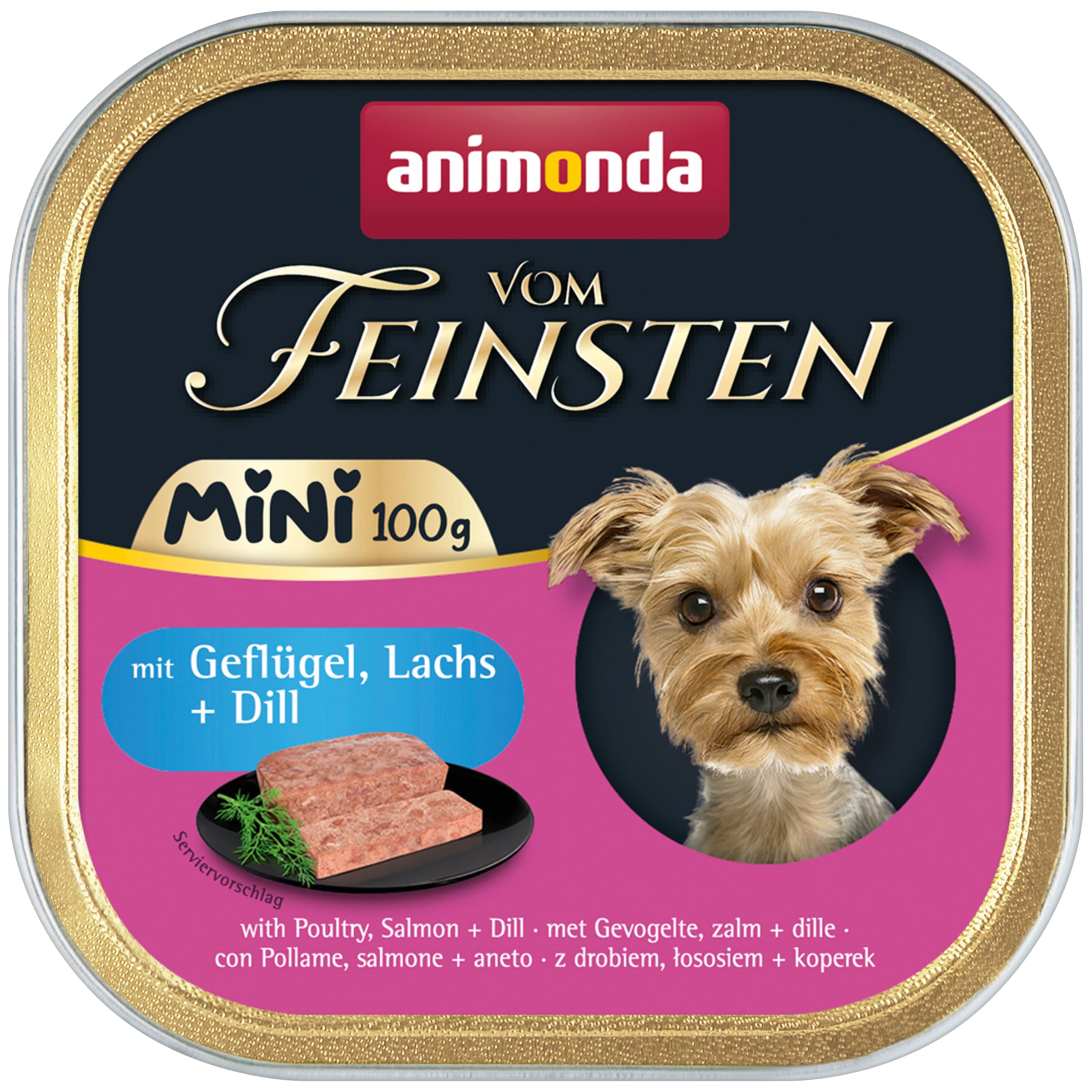 ANIMONDA Hundenassfutter vom Feinsten Mini Adult Geflügel, Lachs & Dill