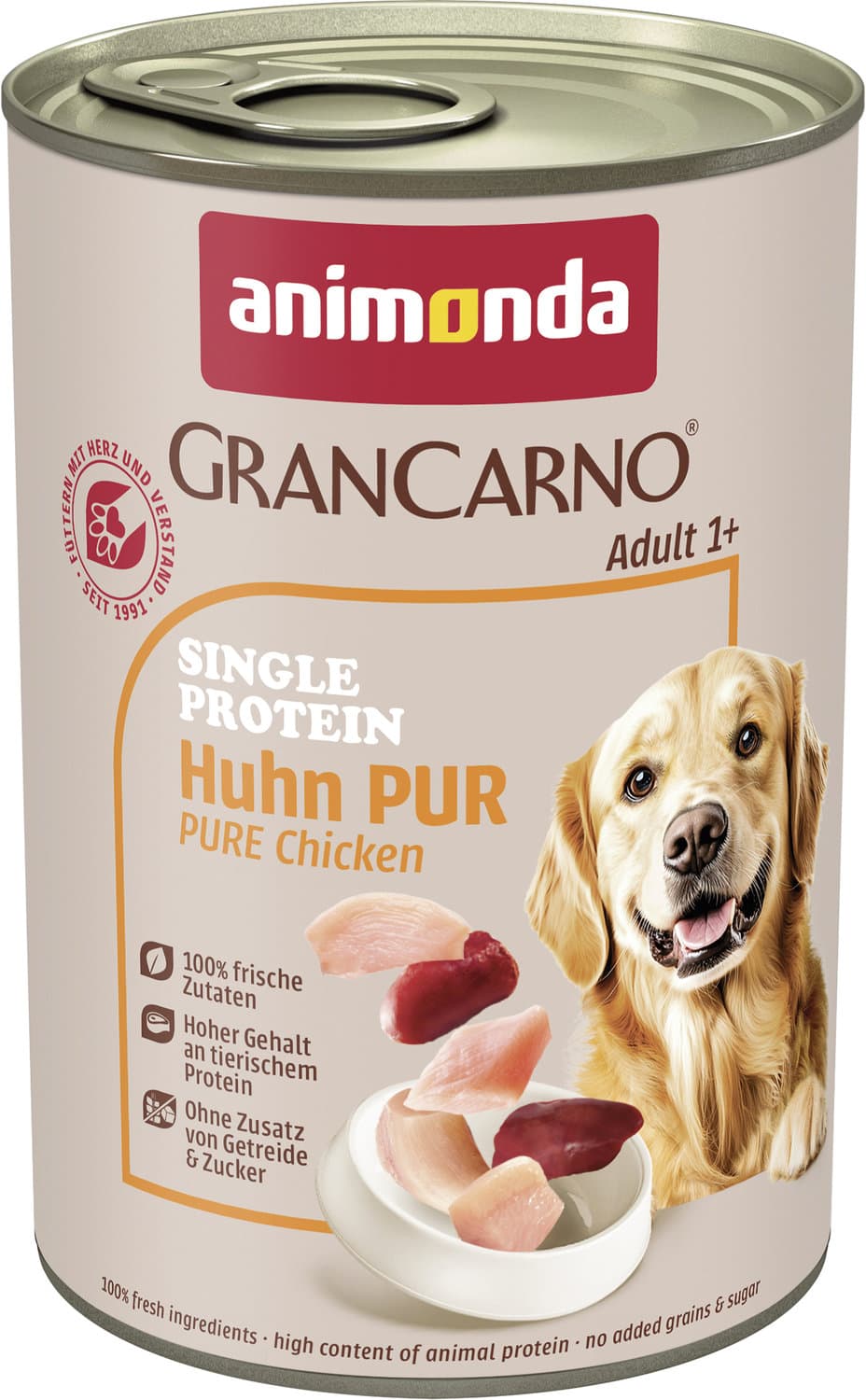 ANIMONDA Hundenassfutter GranCarno Adult Single Protein Huhn pur