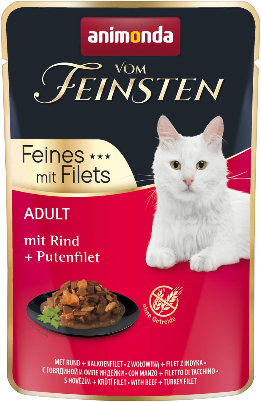 ANIMONDA Katzennassfutter vom Feinsten Adult mit Rind + Putenfilet