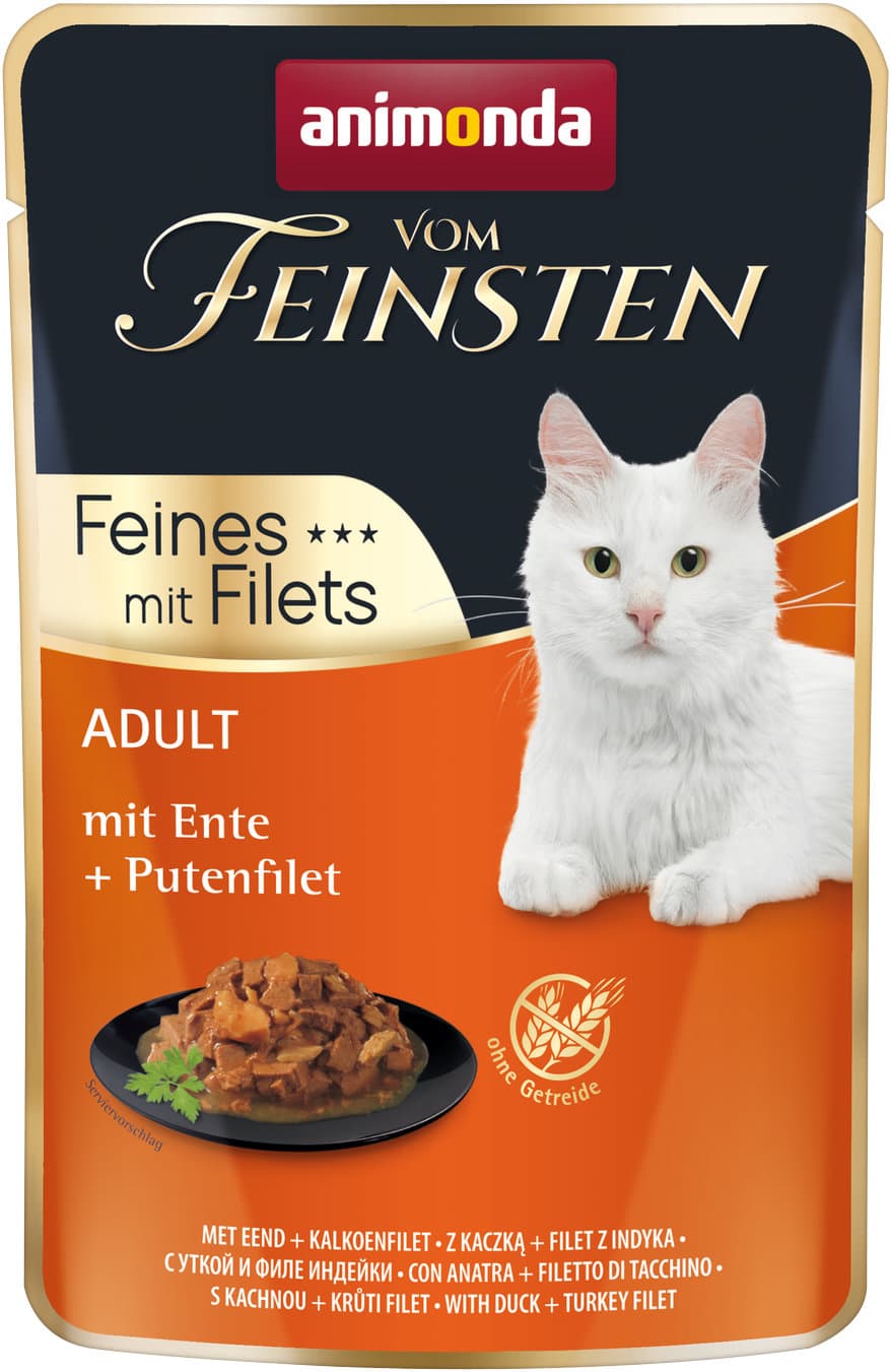 ANIMONDA Katzennassfutter vom Feinsten Adult mit Ente + Putenfilet