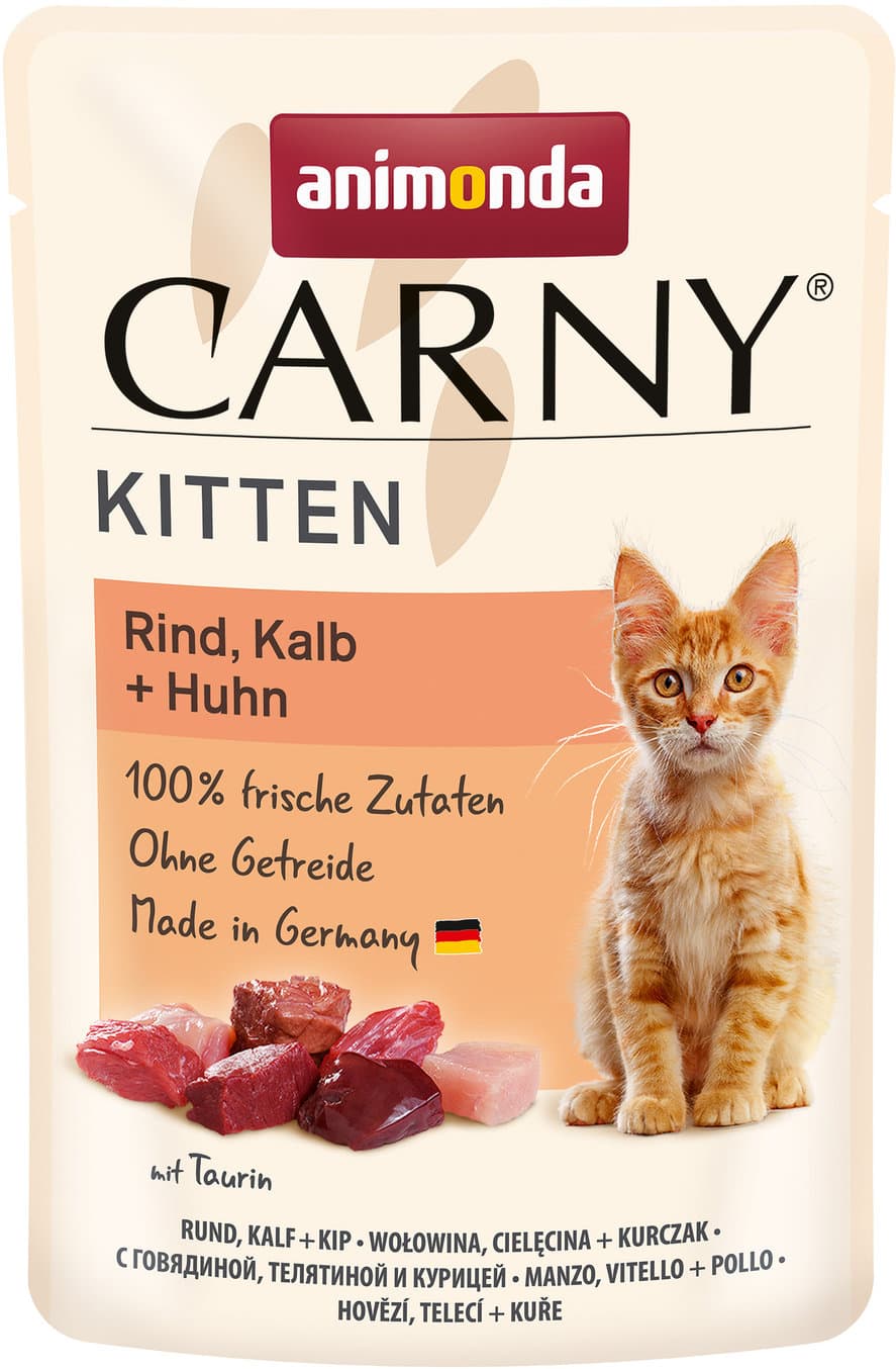 ANIMONDA Katzennassfutter Carny Kitten Rind, Kalb + Huhn