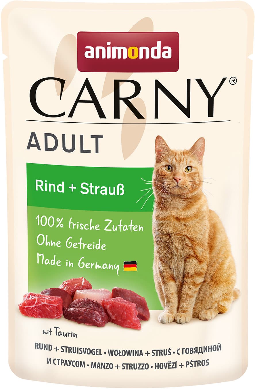 ANIMONDA Katzennassfutter Carny Adult Rind + Strauß
